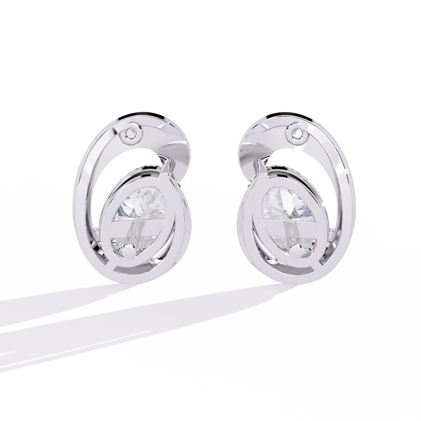 aura swirl pear solitaire lab grown diamond studs