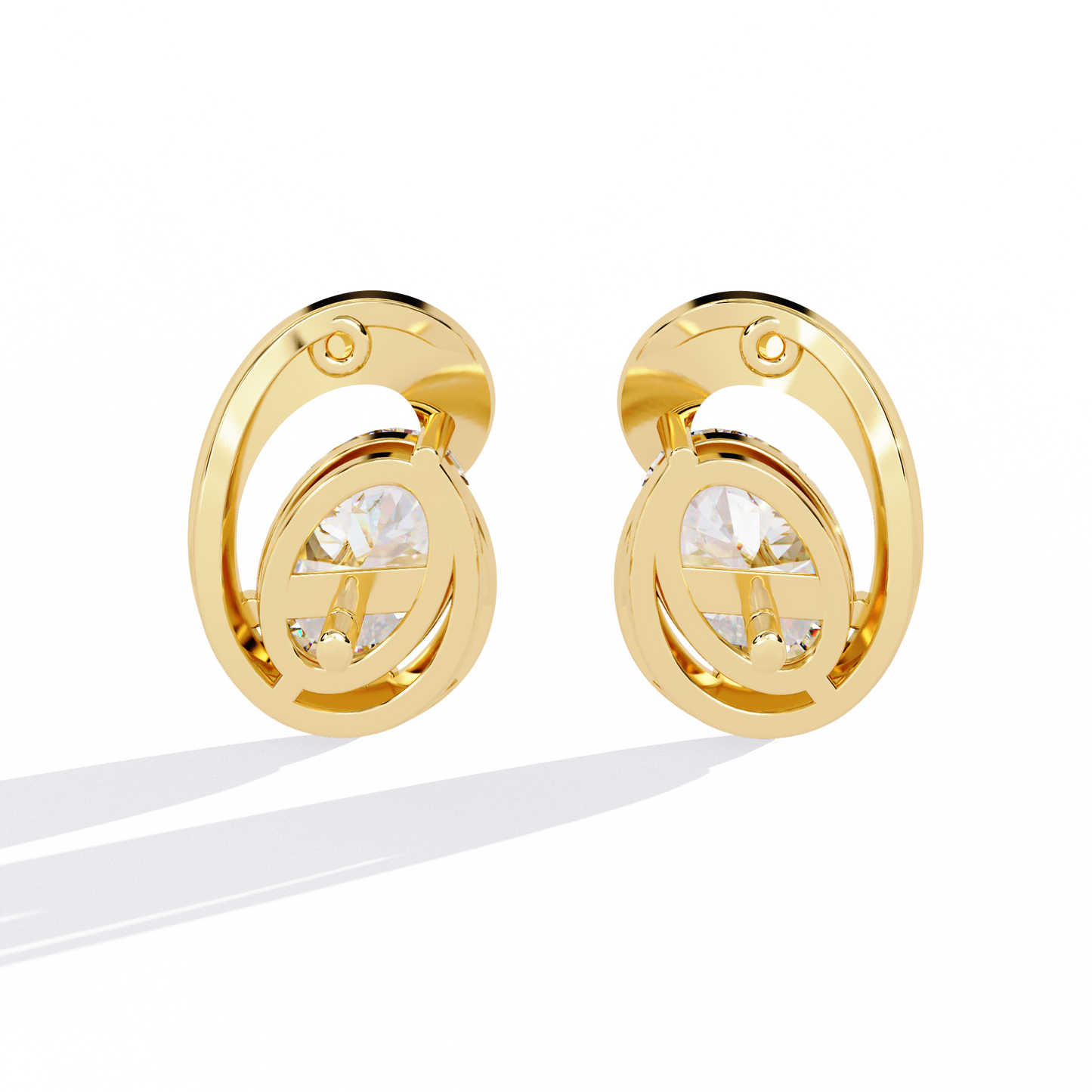aura swirl pear solitaire lab grown diamond studs