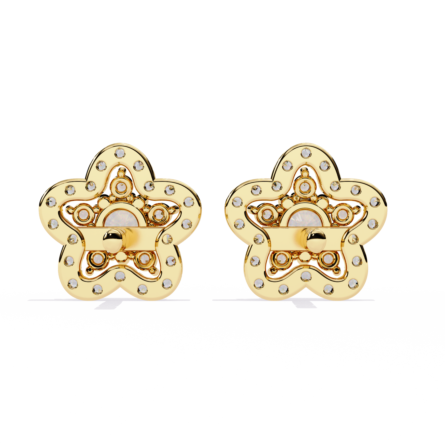fleur halo cluster lab grown diamond studs