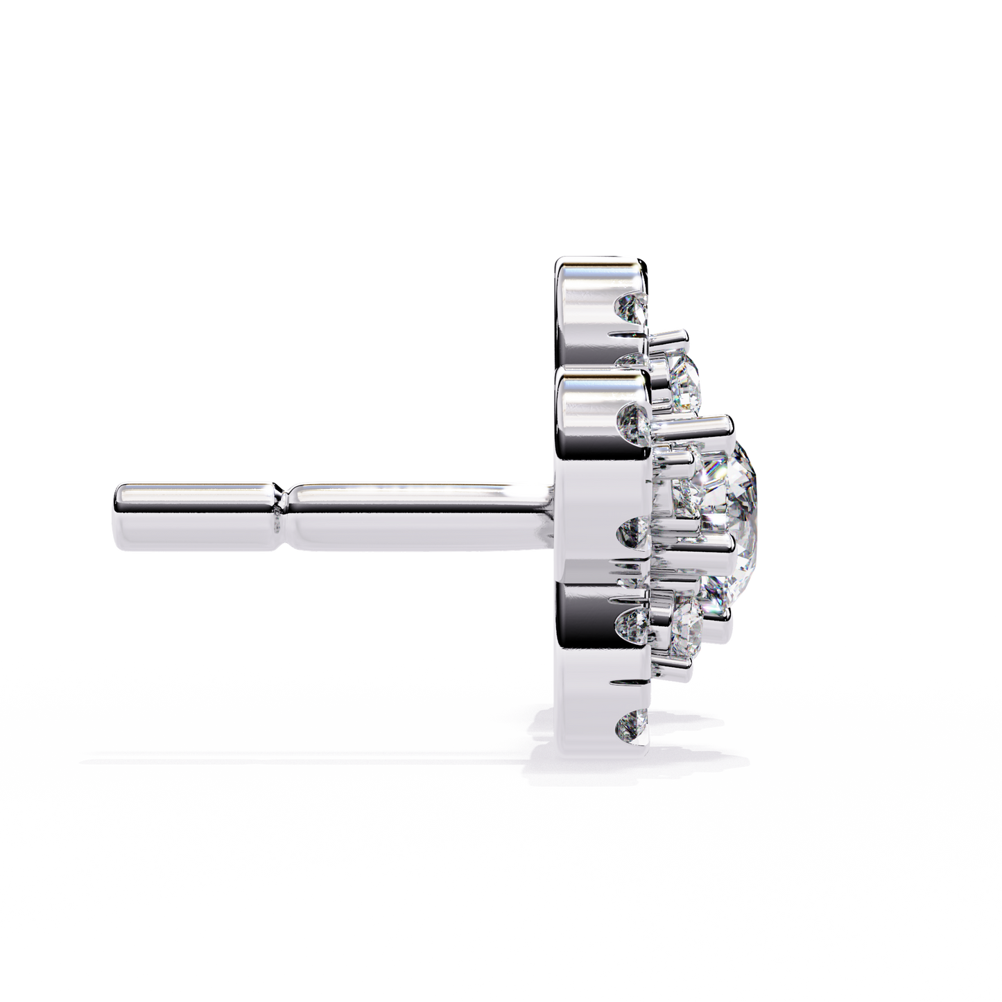 fleur halo cluster lab grown diamond studs