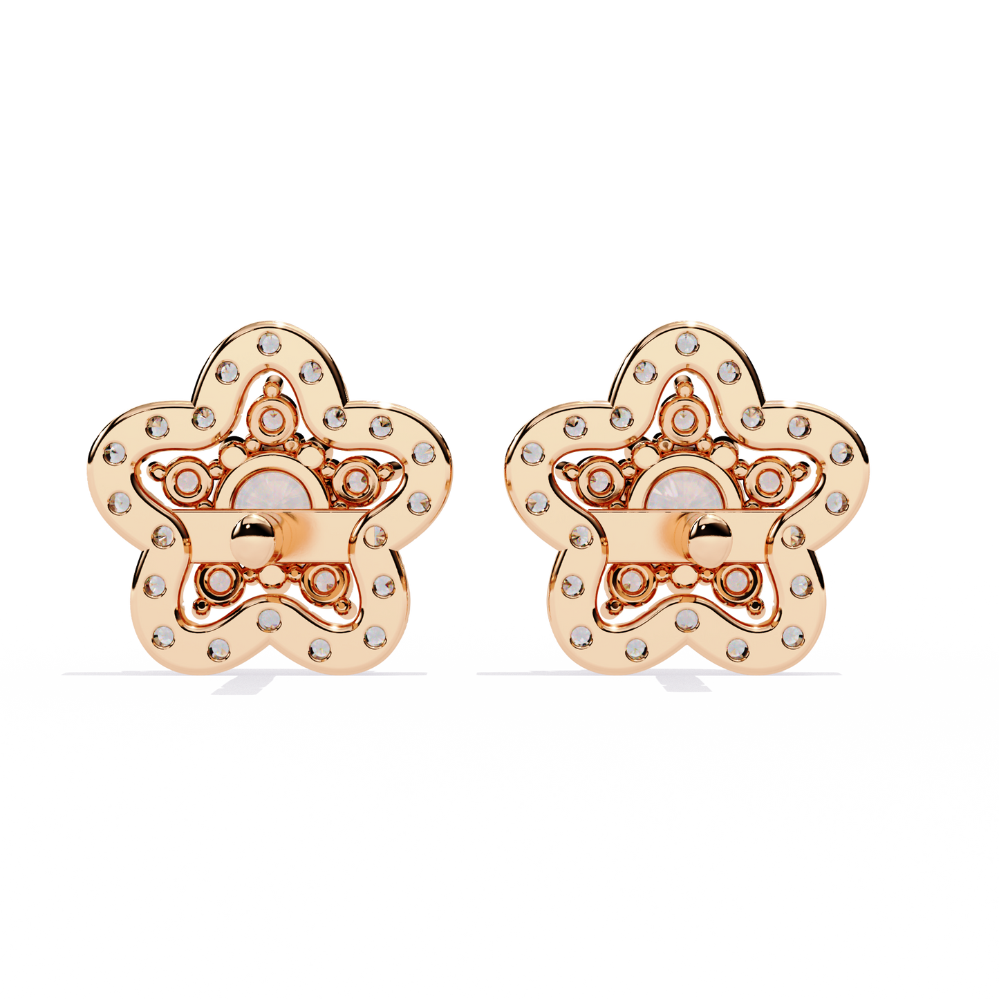 fleur halo cluster lab grown diamond studs
