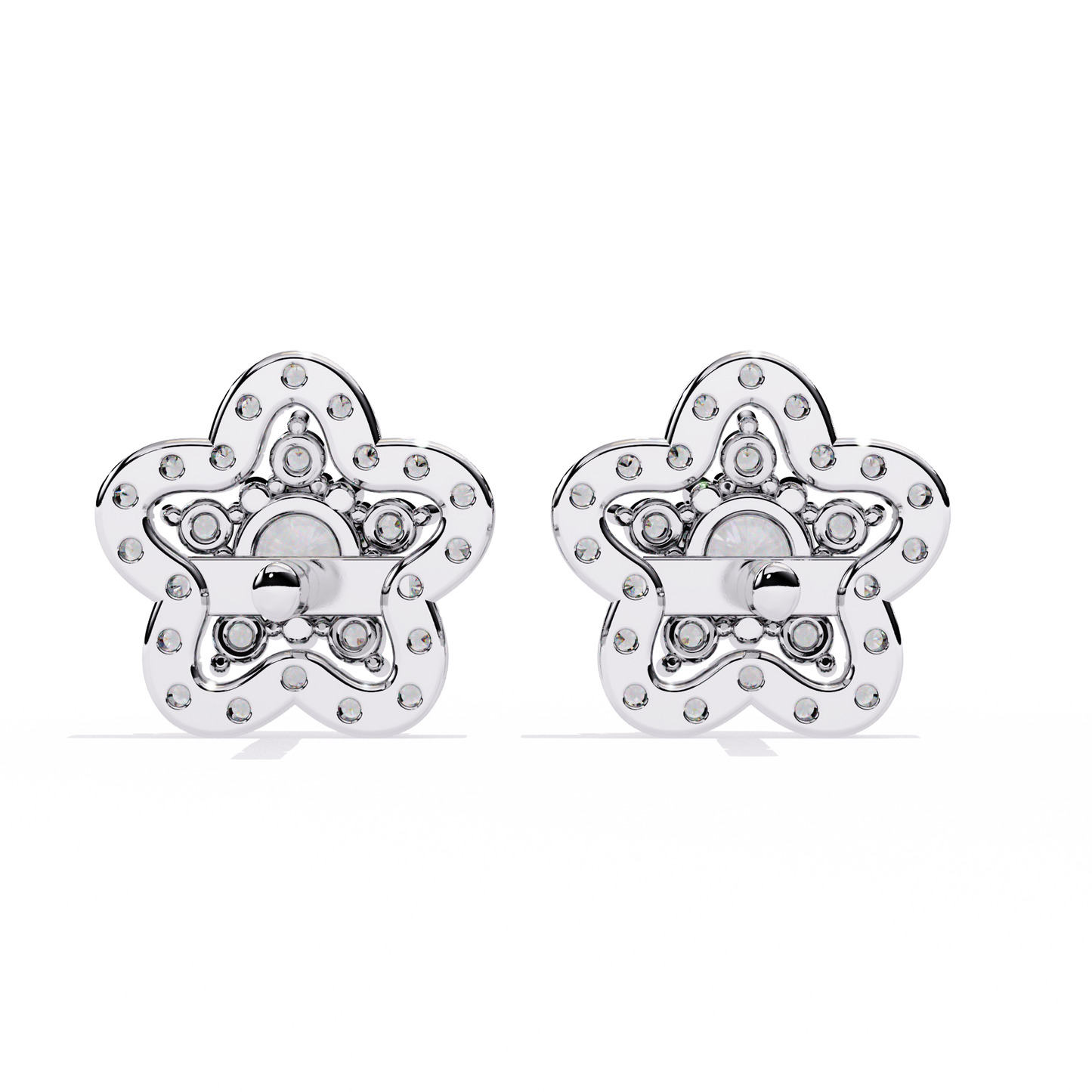 fleur halo cluster lab grown diamond studs