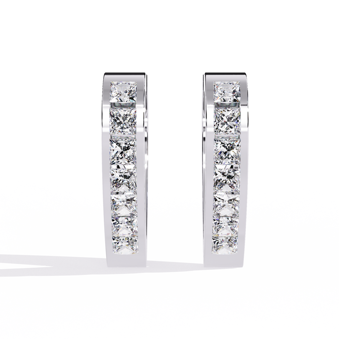 lovelink princess channel heart lab grown diamond hoops