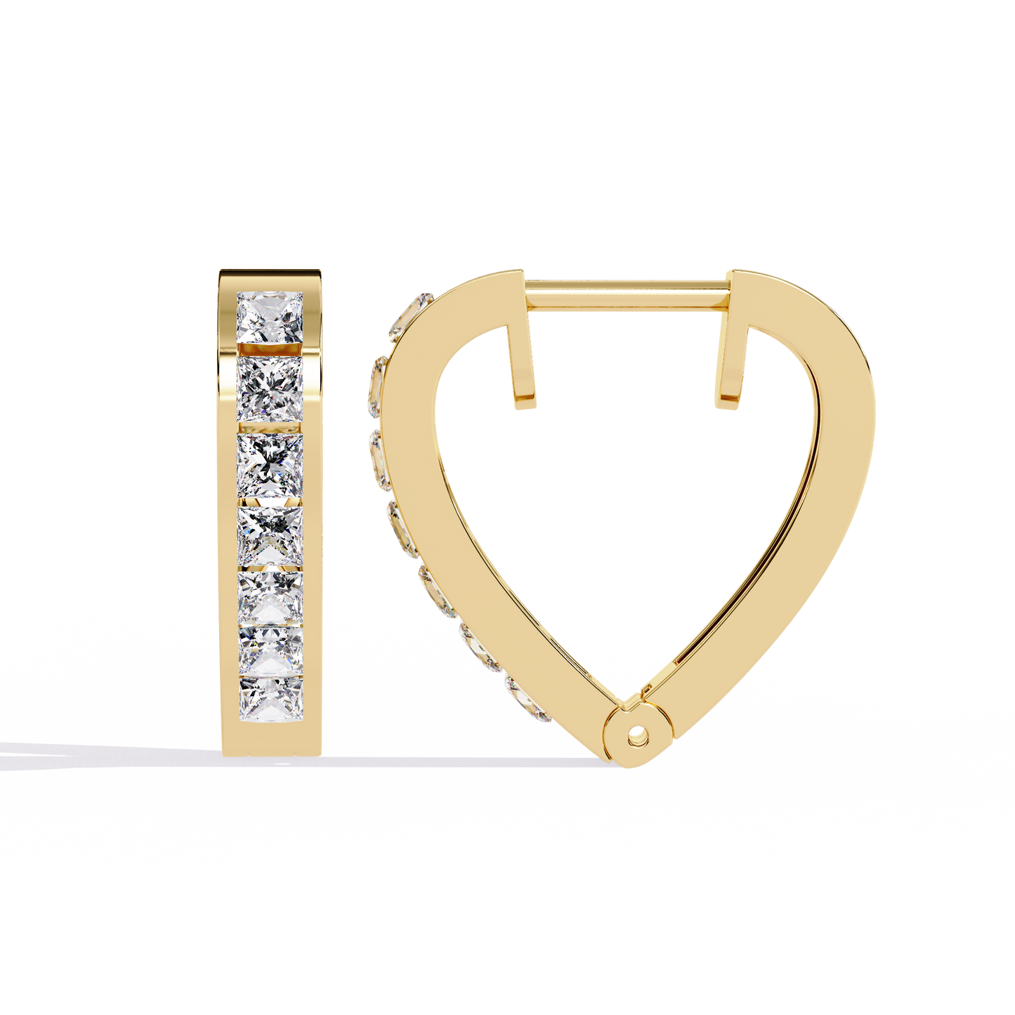 lovelink princess channel heart lab grown diamond hoops