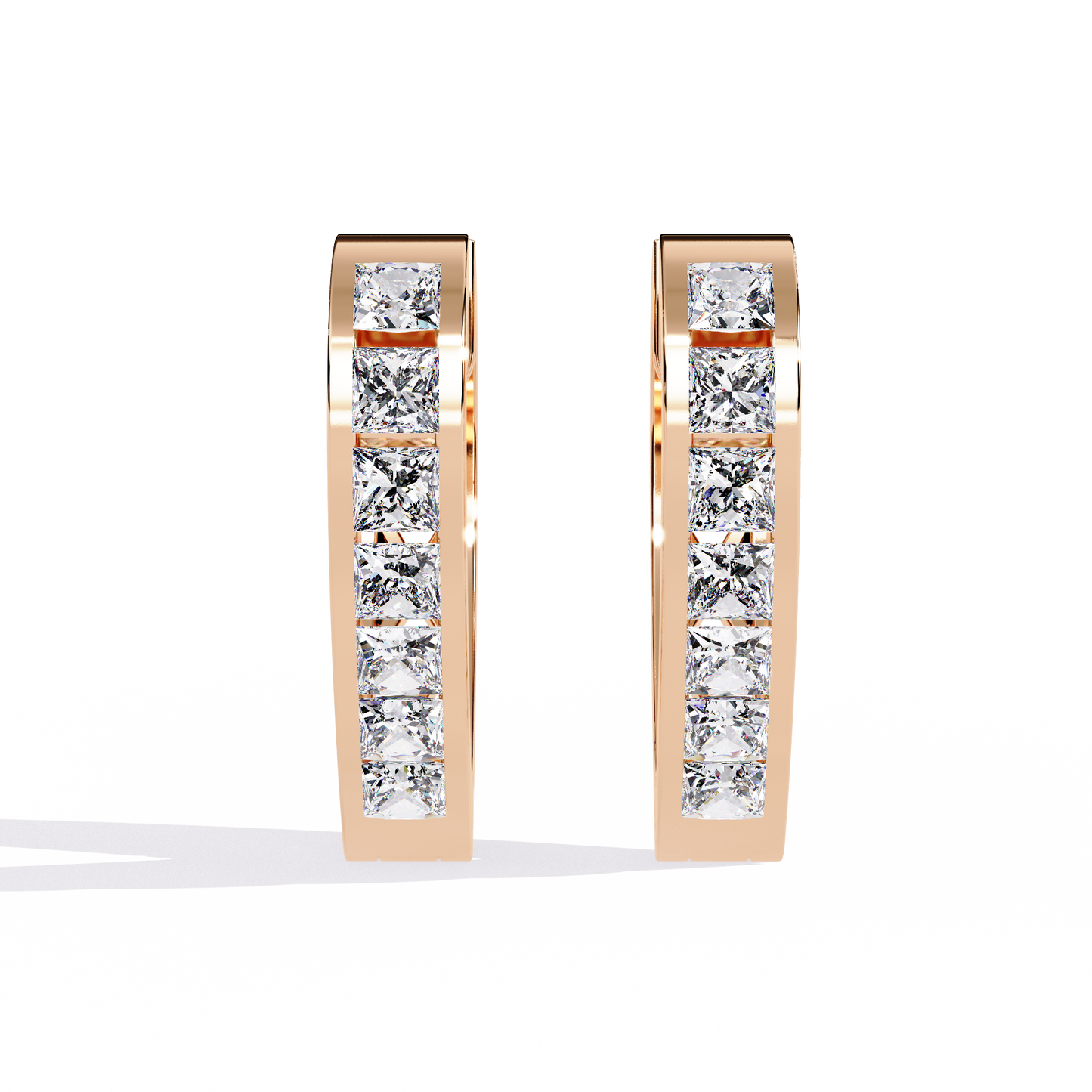lovelink princess channel heart lab grown diamond hoops