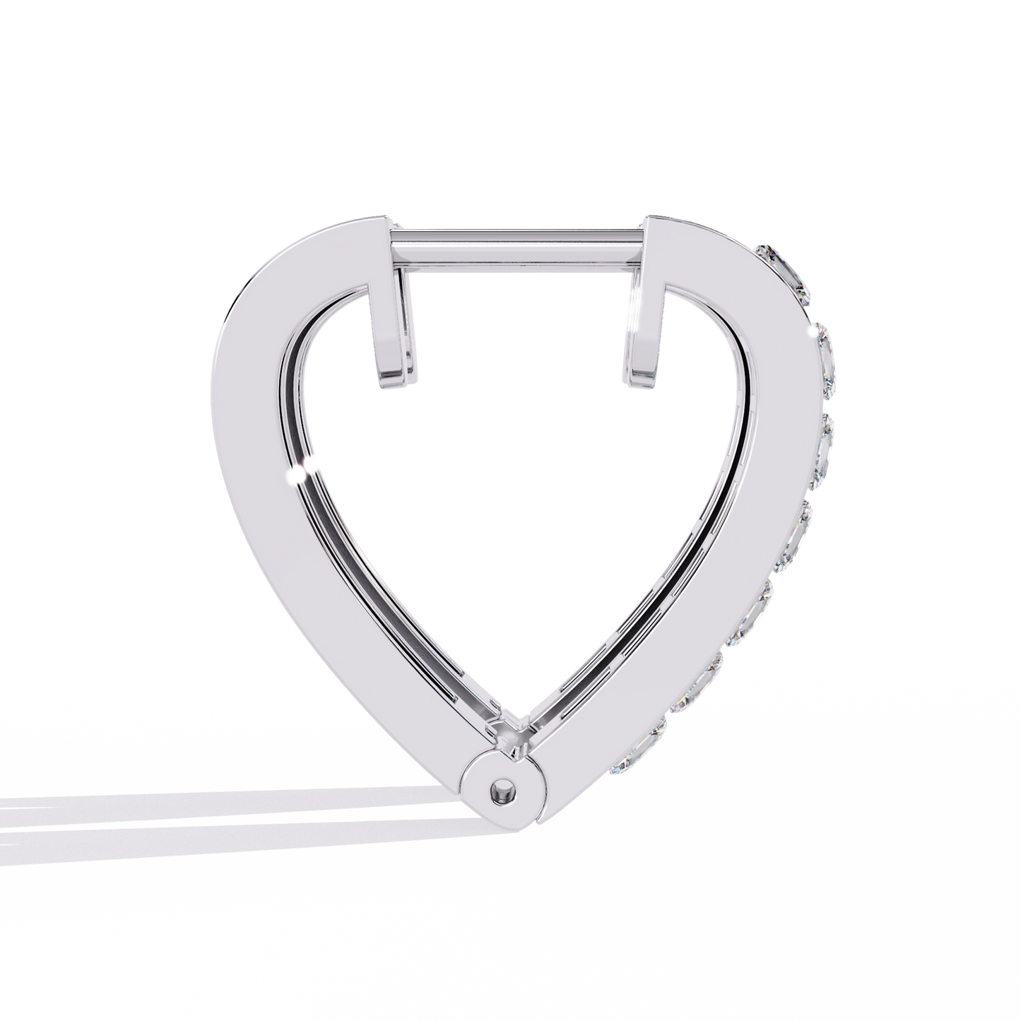 lovelink princess channel heart lab grown diamond hoops