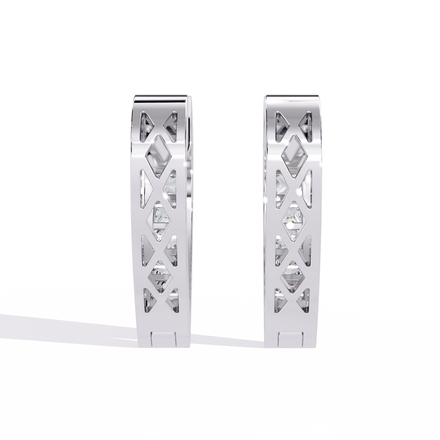 lovelink princess channel heart lab grown diamond hoops