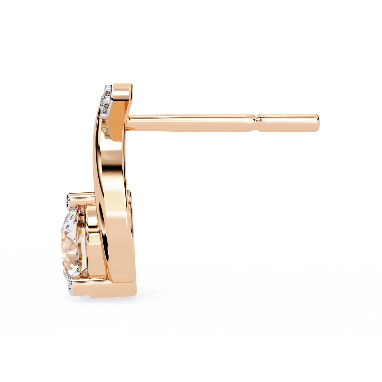 celeste bypass solitaire lab grown diamond studs