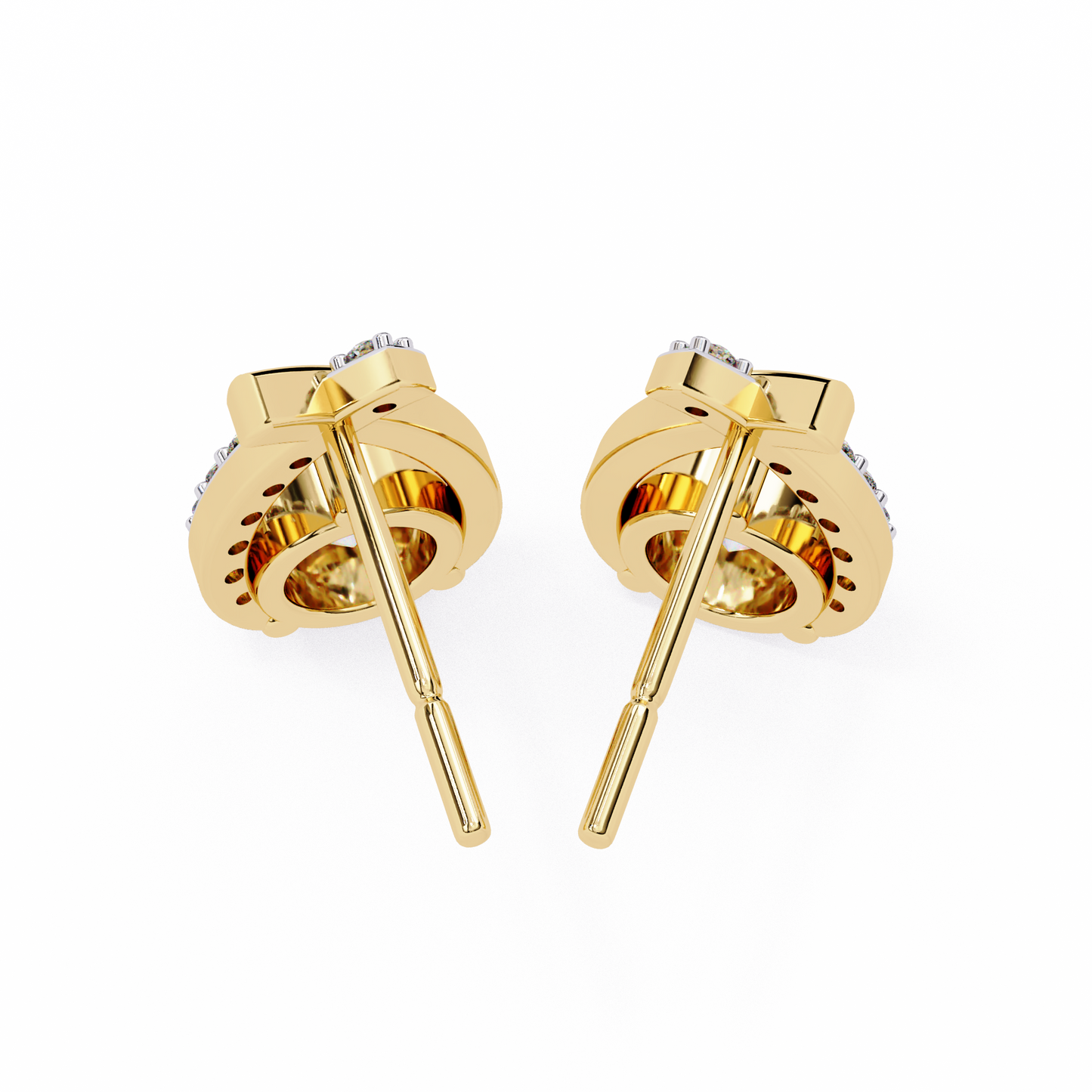 celeste bypass solitaire lab grown diamond studs
