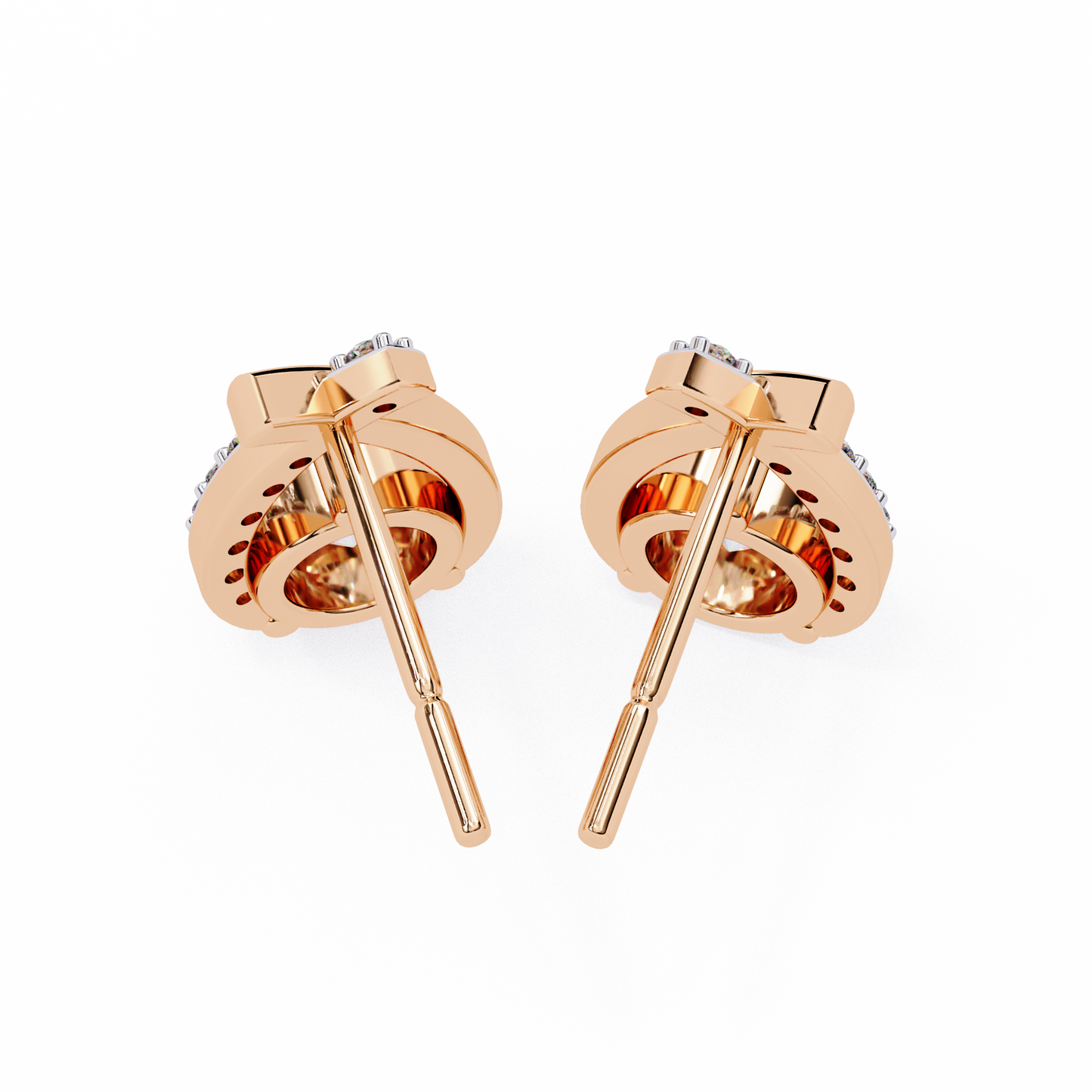 celeste bypass solitaire lab grown diamond studs