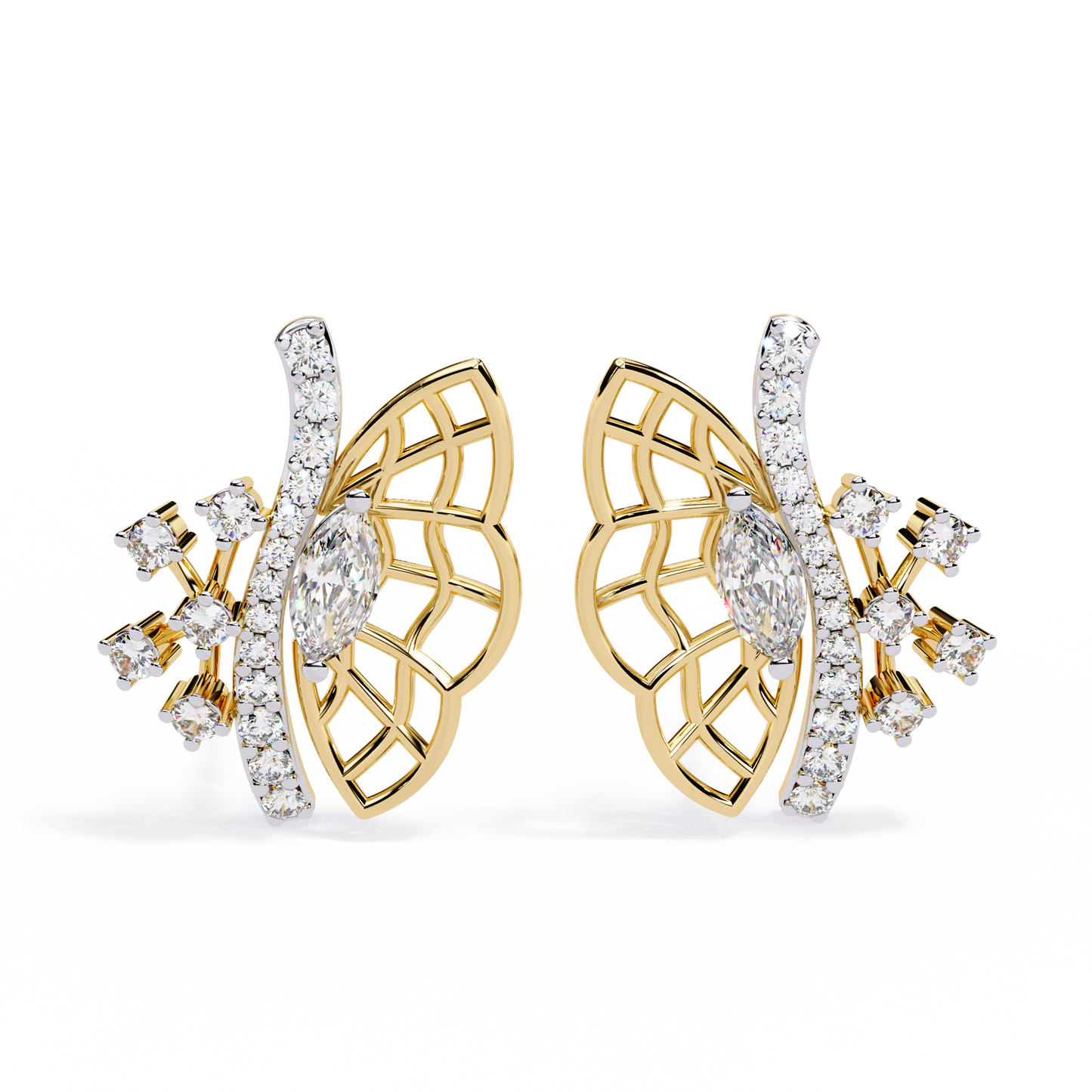 papillon marquise lab grown diamond butterfly studs