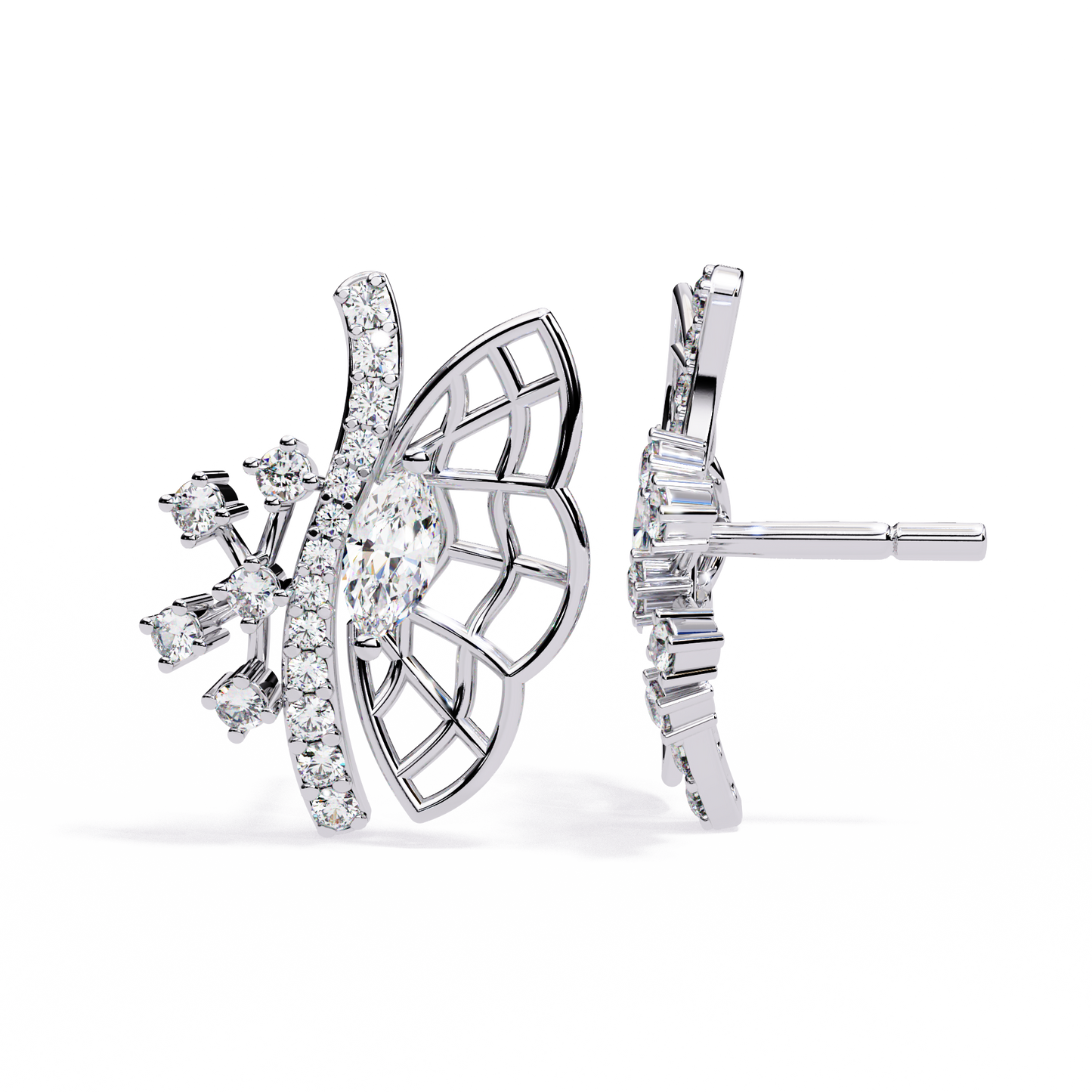 papillon marquise lab grown diamond butterfly studs