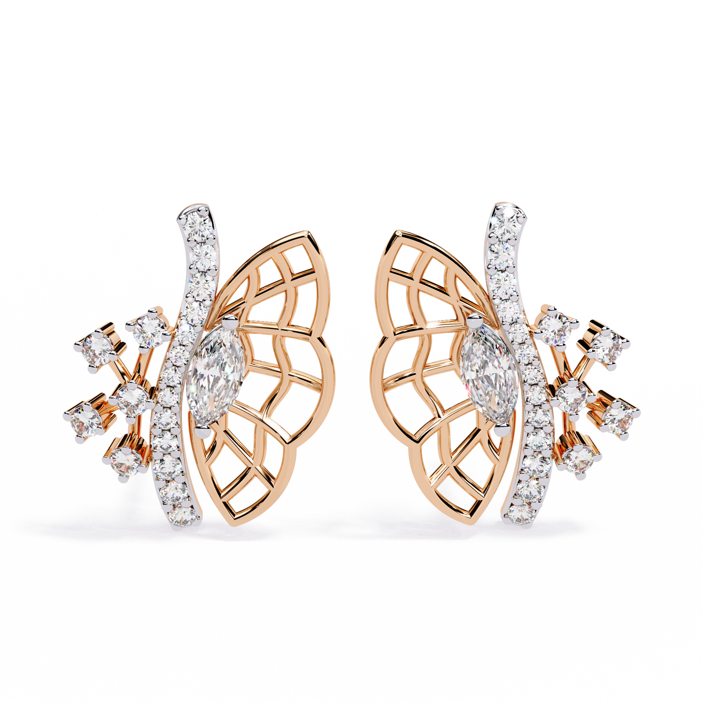 papillon marquise lab grown diamond butterfly studs