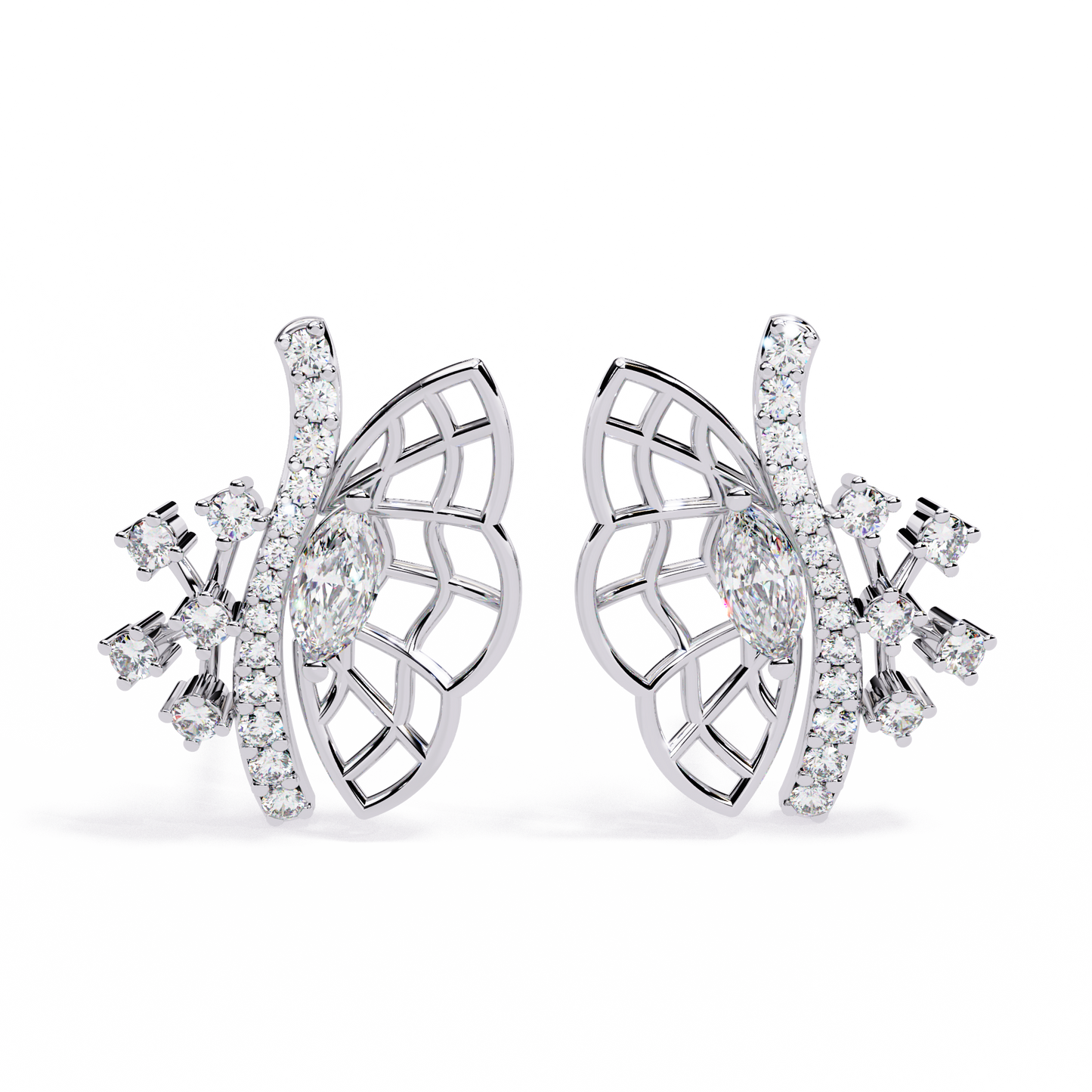 papillon marquise lab grown diamond butterfly studs