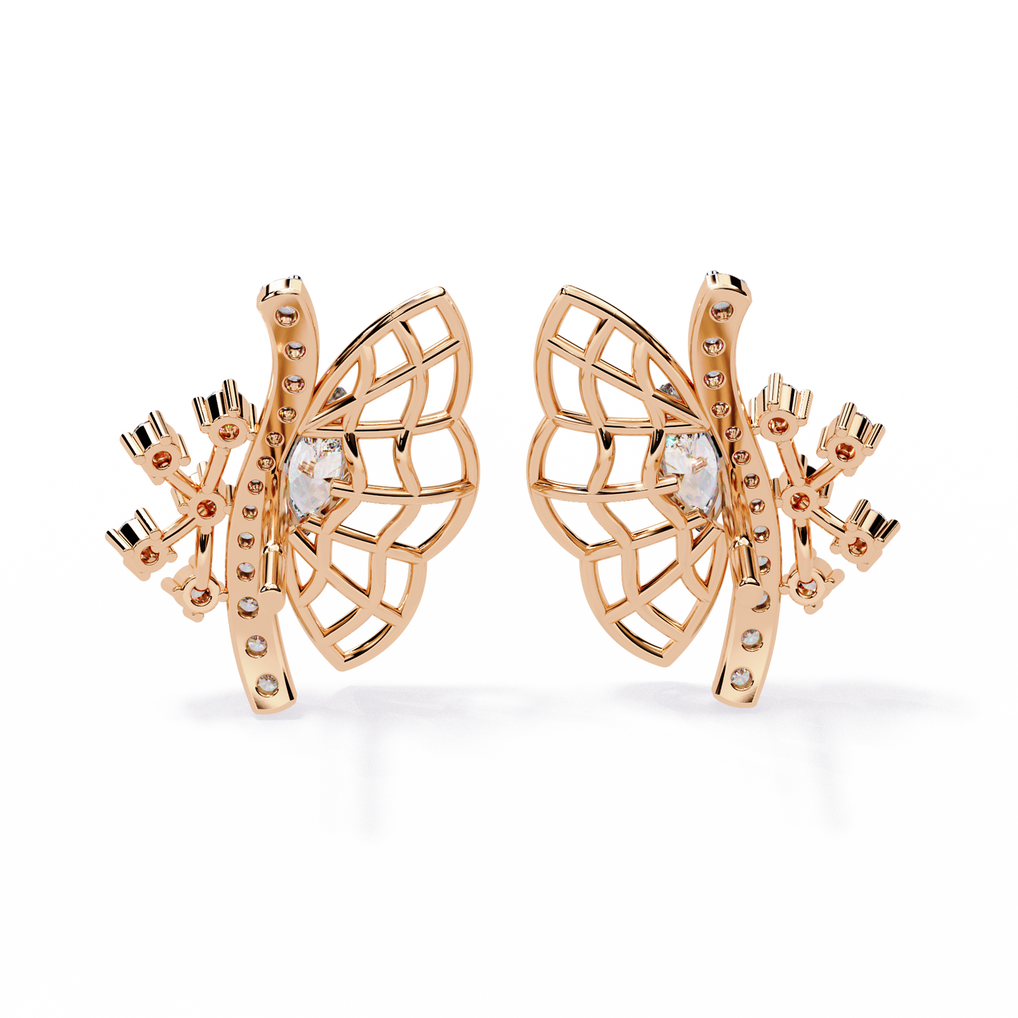 papillon marquise lab grown diamond butterfly studs