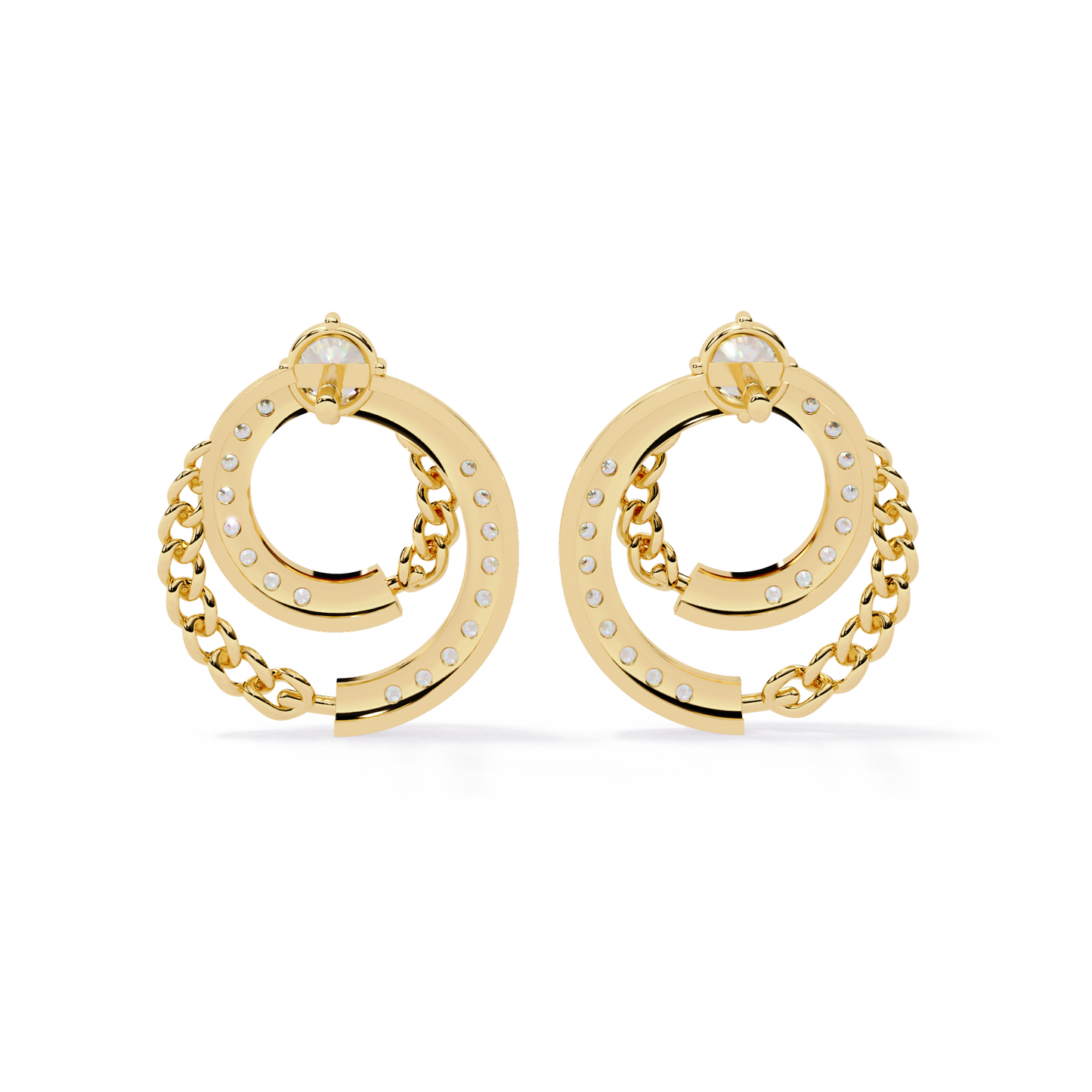 axis chain link lab grown diamond studs