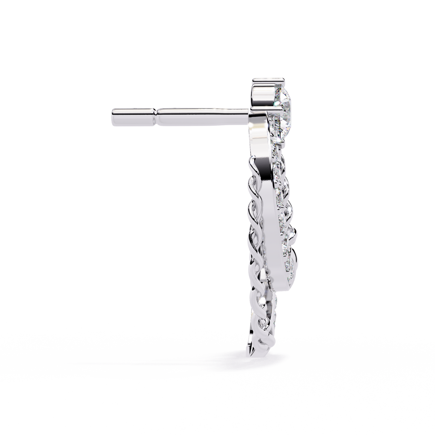 axis chain link lab grown diamond studs
