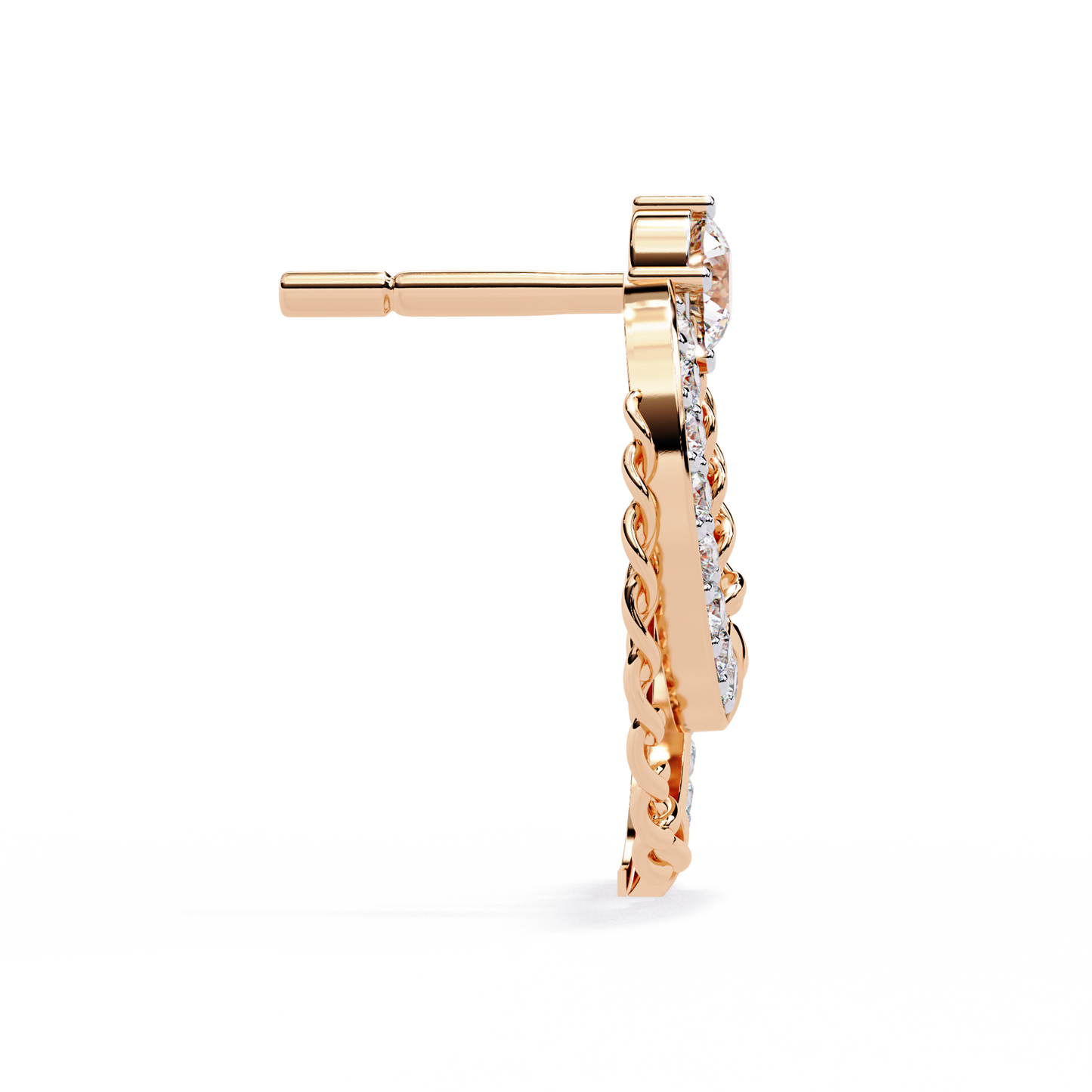 axis chain link lab grown diamond studs