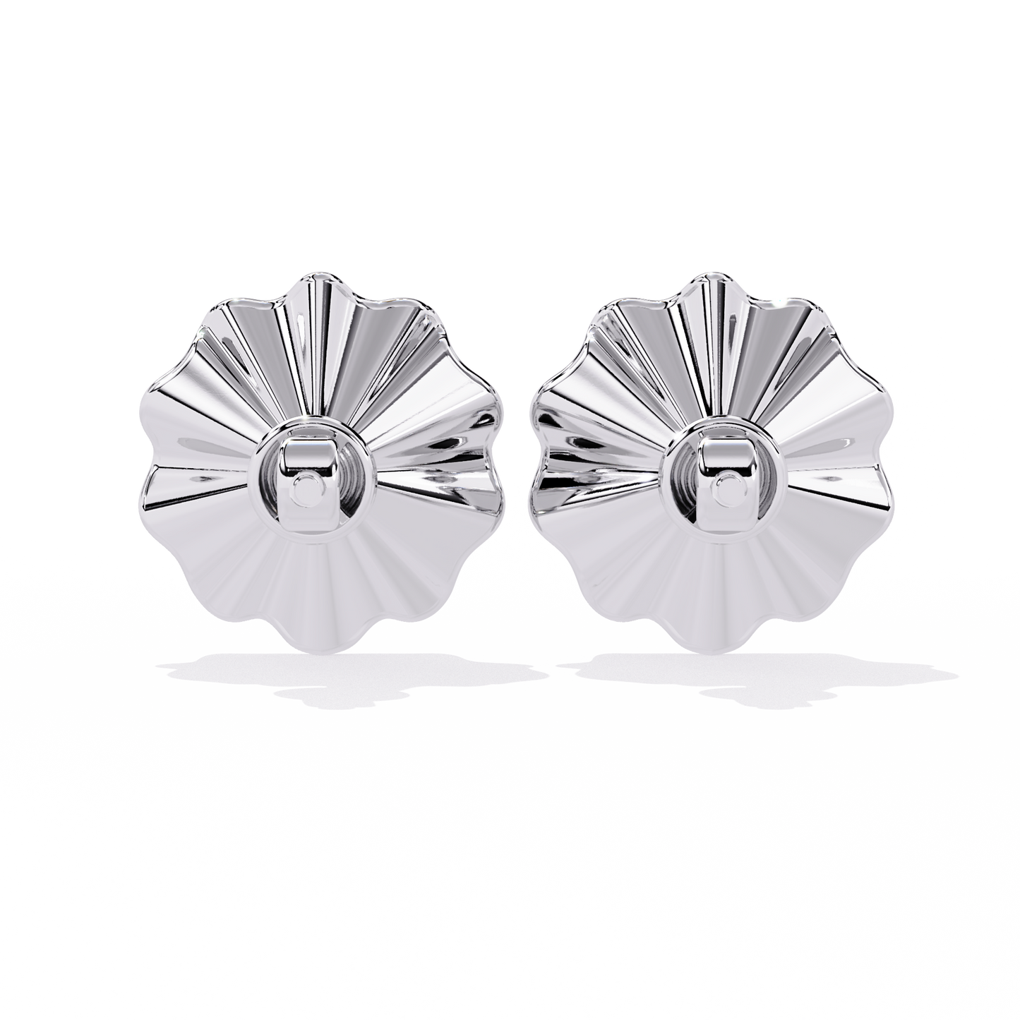 aurora fluted gold flower lab grown diamond studs