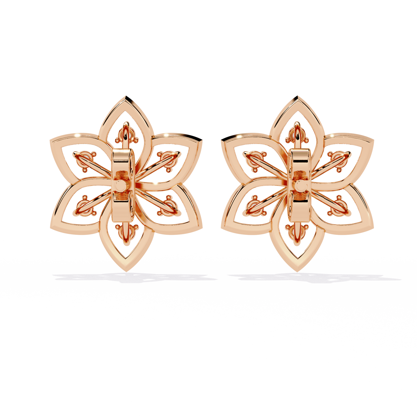 padma lotus lab grown diamond floral studs