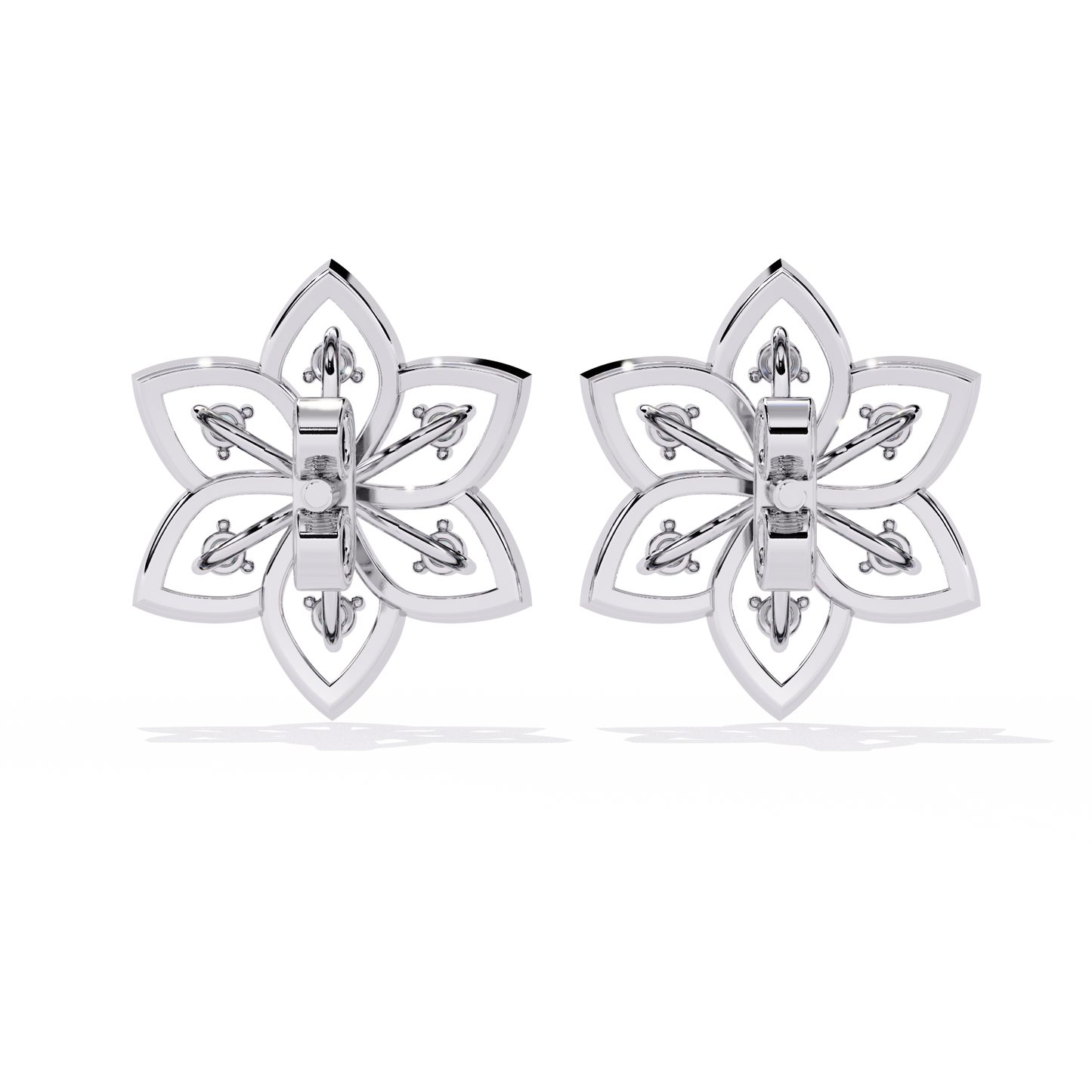 padma lotus lab grown diamond floral studs