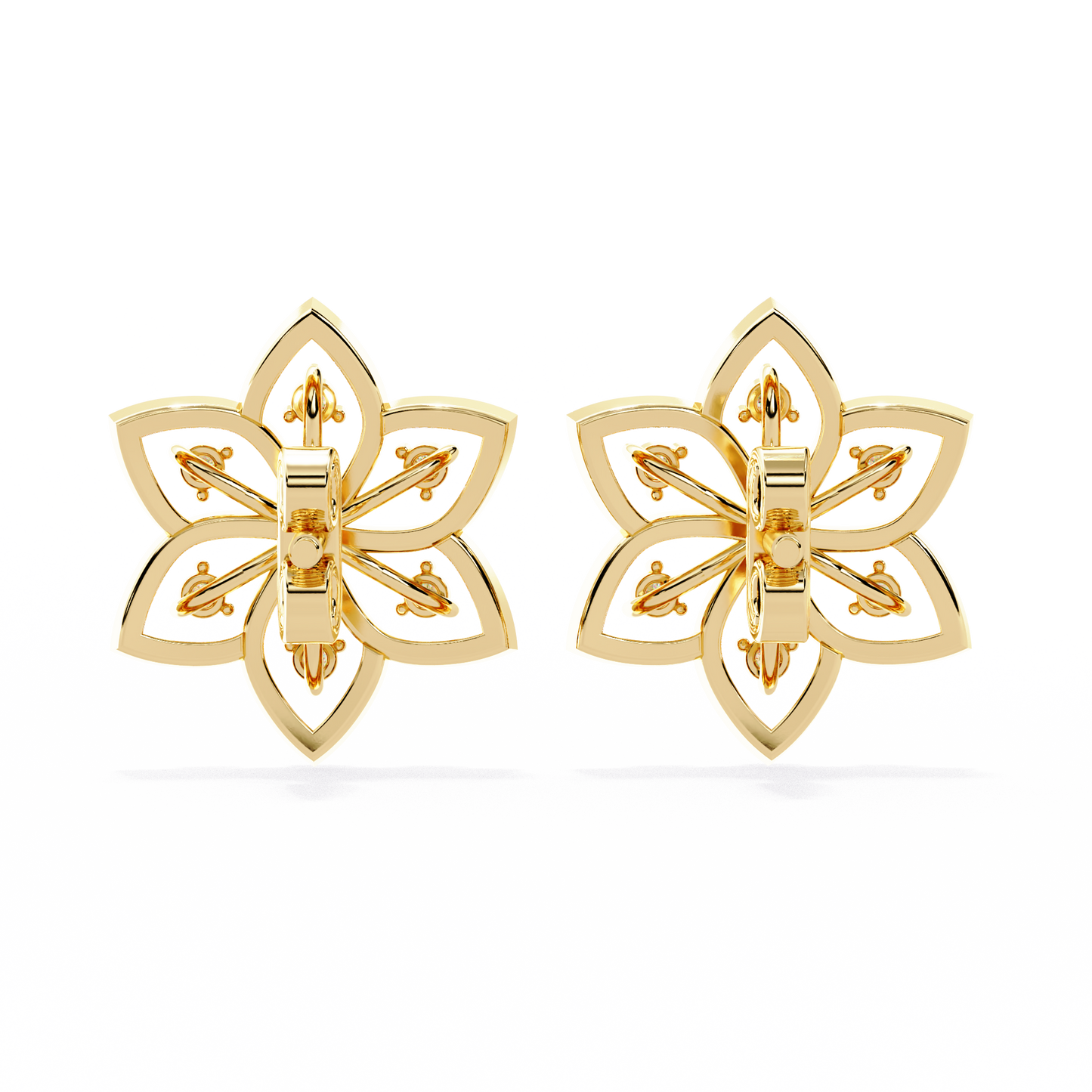 padma lotus lab grown diamond floral studs