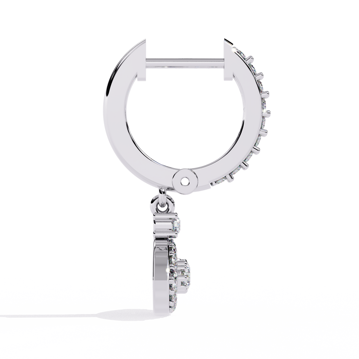 protea evil eye marquise lab grown diamond drop hoops