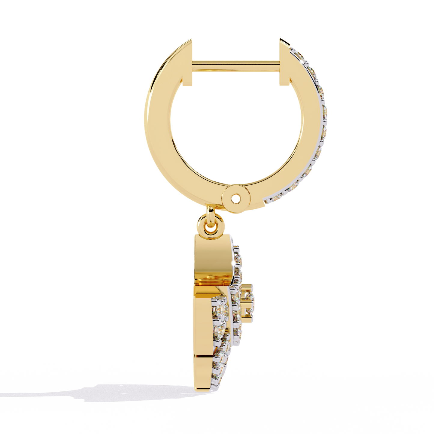 deco fan radiance lab grown diamond drop hoops