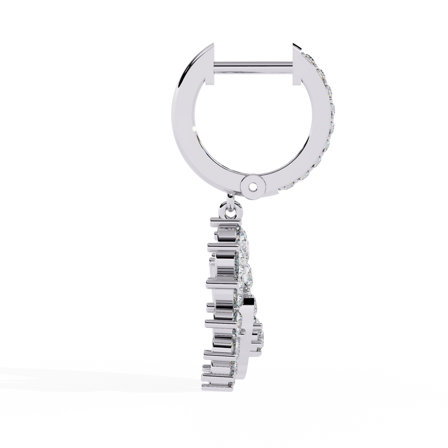 luna orbit crescent lab grown diamond drop hoops