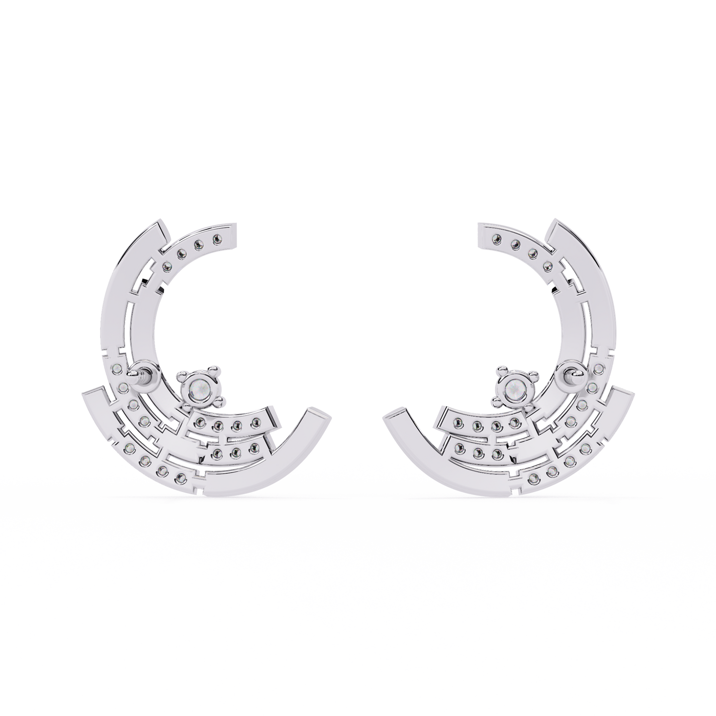 arcitect crescent lab grown diamond studs