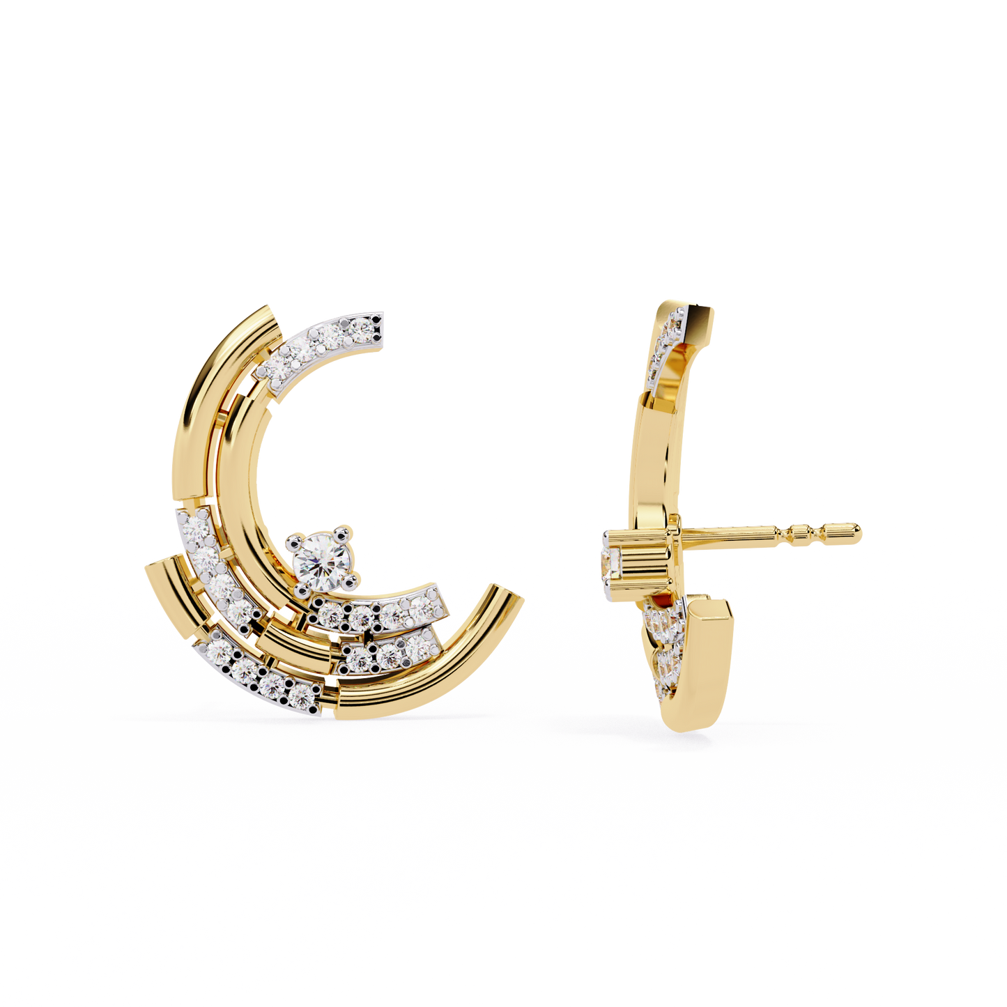 arcitect crescent lab grown diamond studs