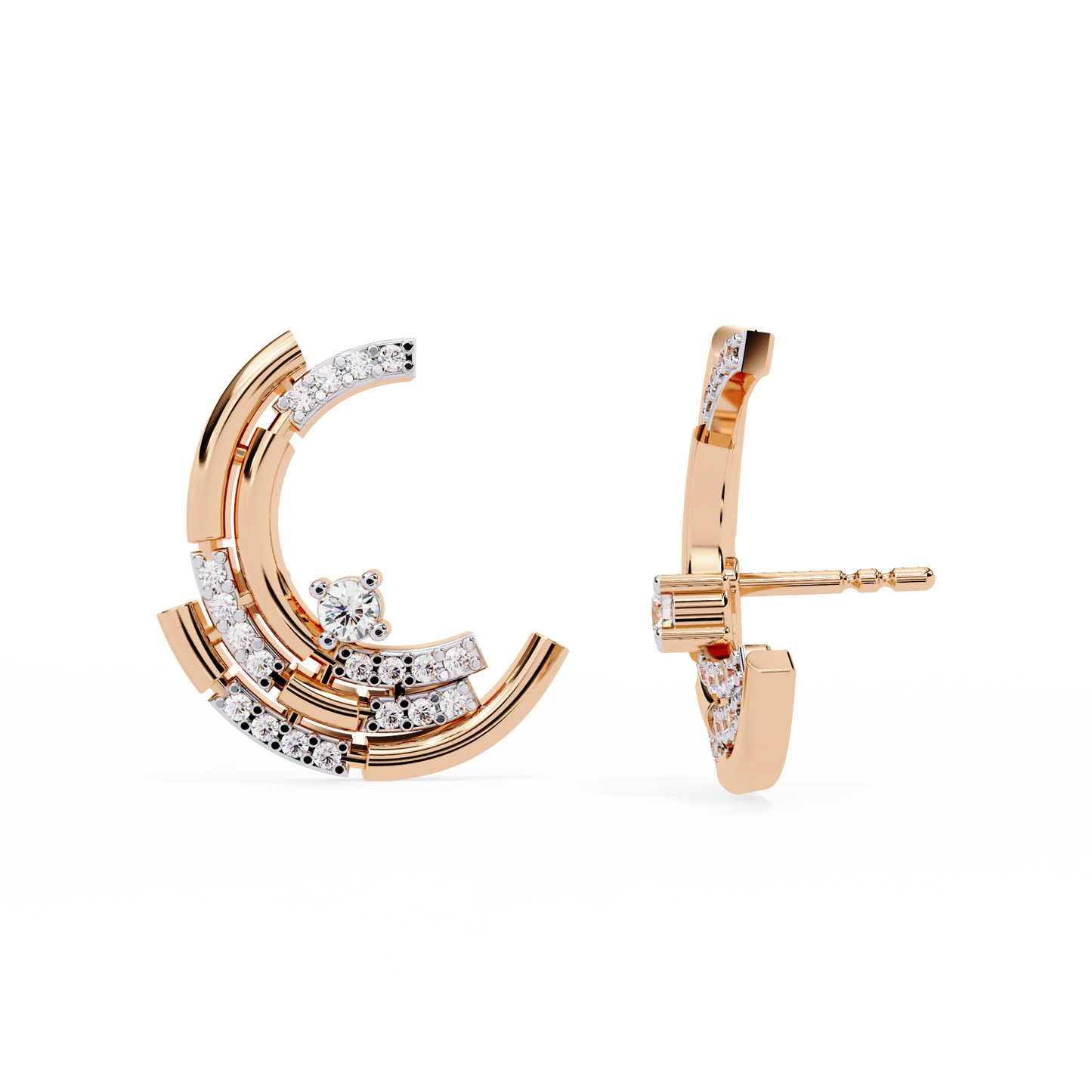 arcitect crescent lab grown diamond studs