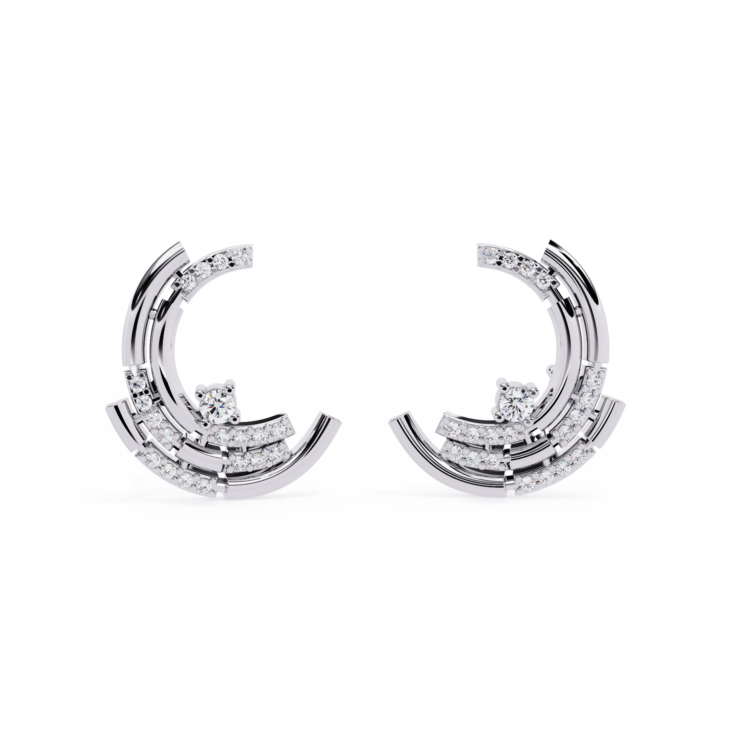 arcitect crescent lab grown diamond studs
