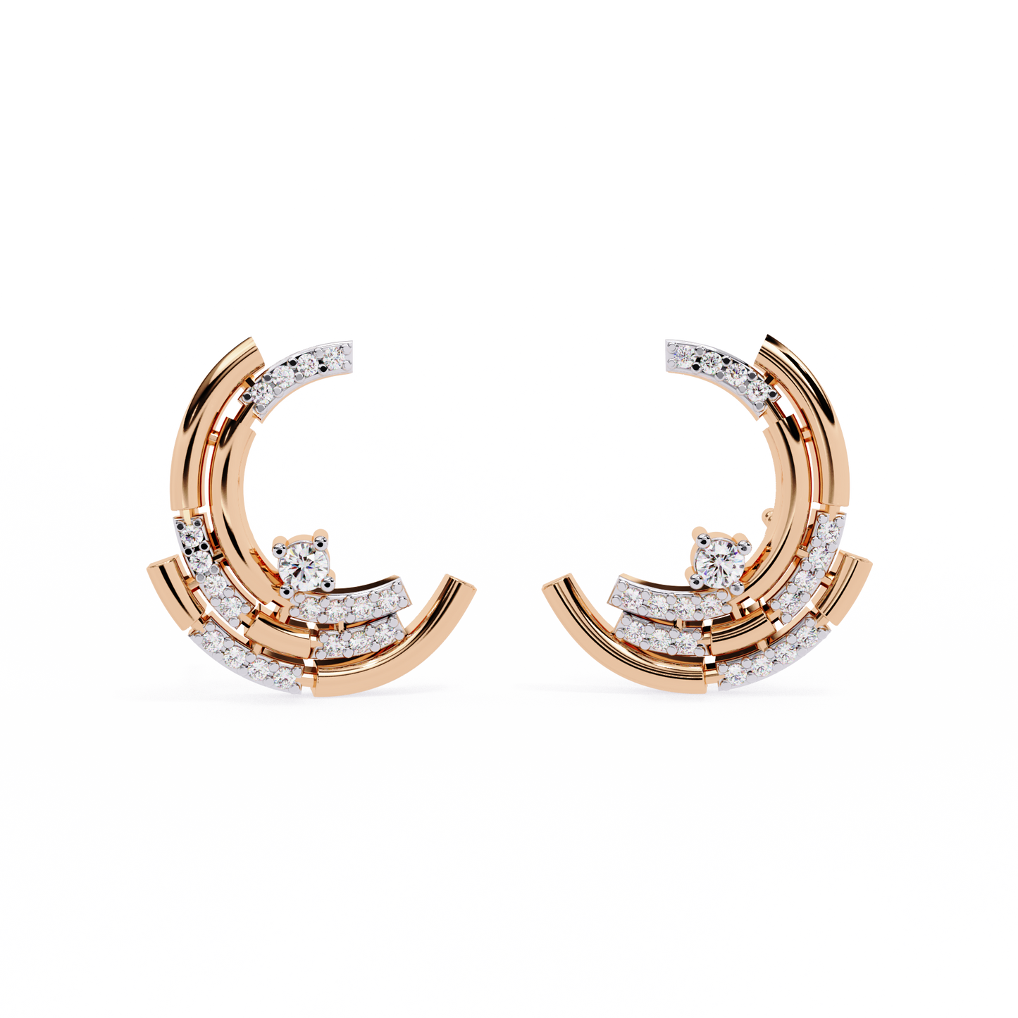 arcitect crescent lab grown diamond studs