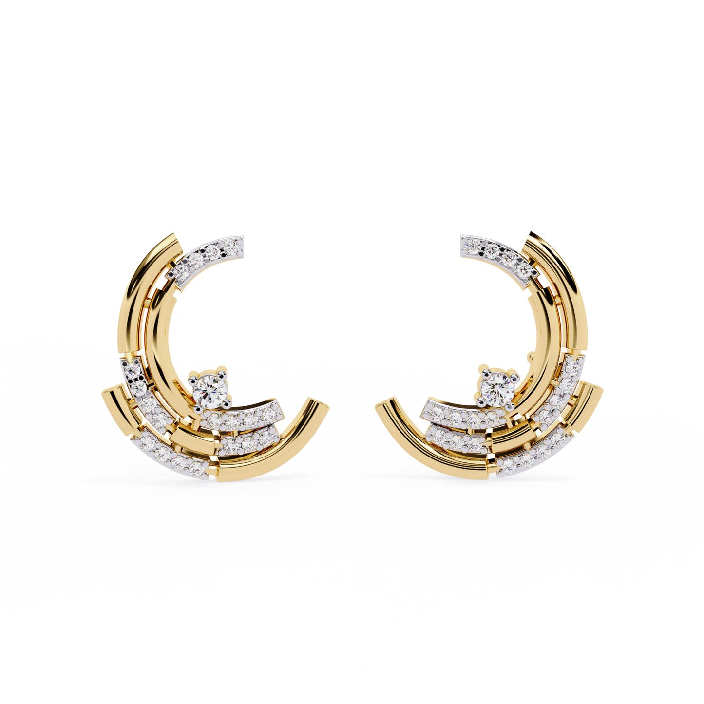 arcitect crescent lab grown diamond studs