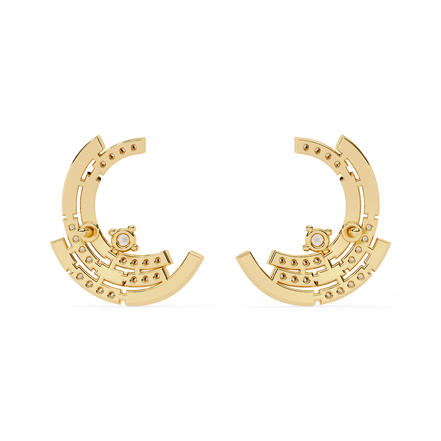 arcitect crescent lab grown diamond studs