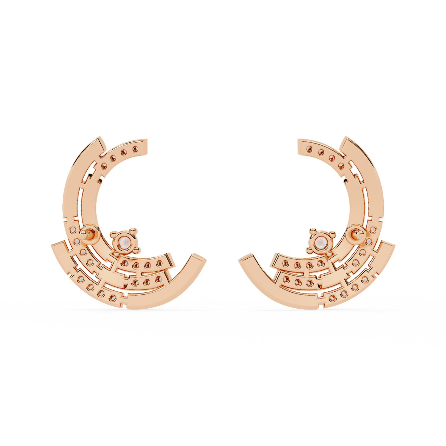 arcitect crescent lab grown diamond studs