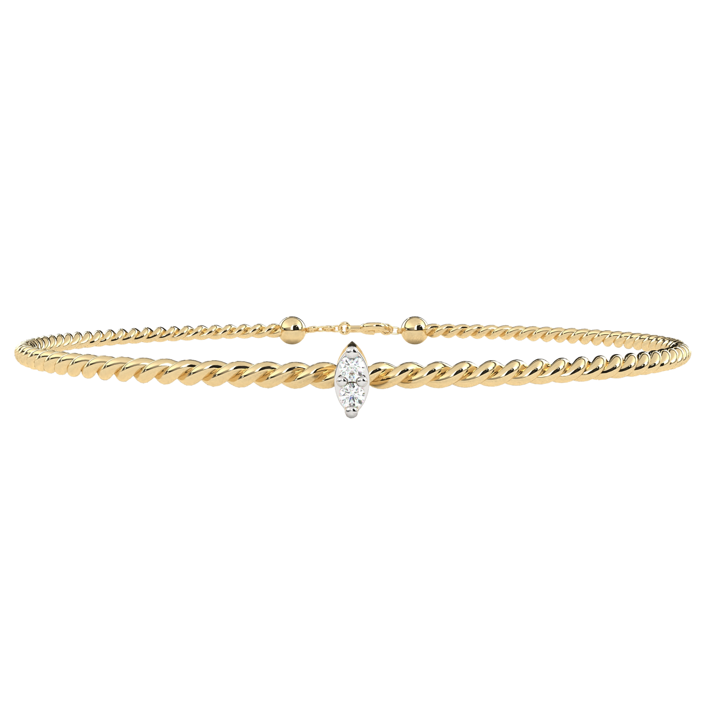 twist charm lab grown diamond bracelet