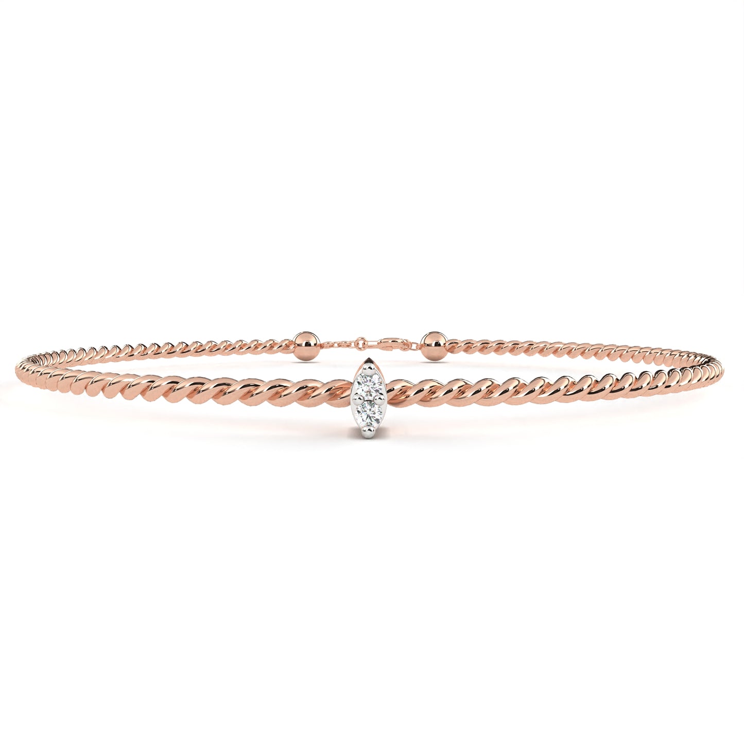 twist charm lab grown diamond bracelet
