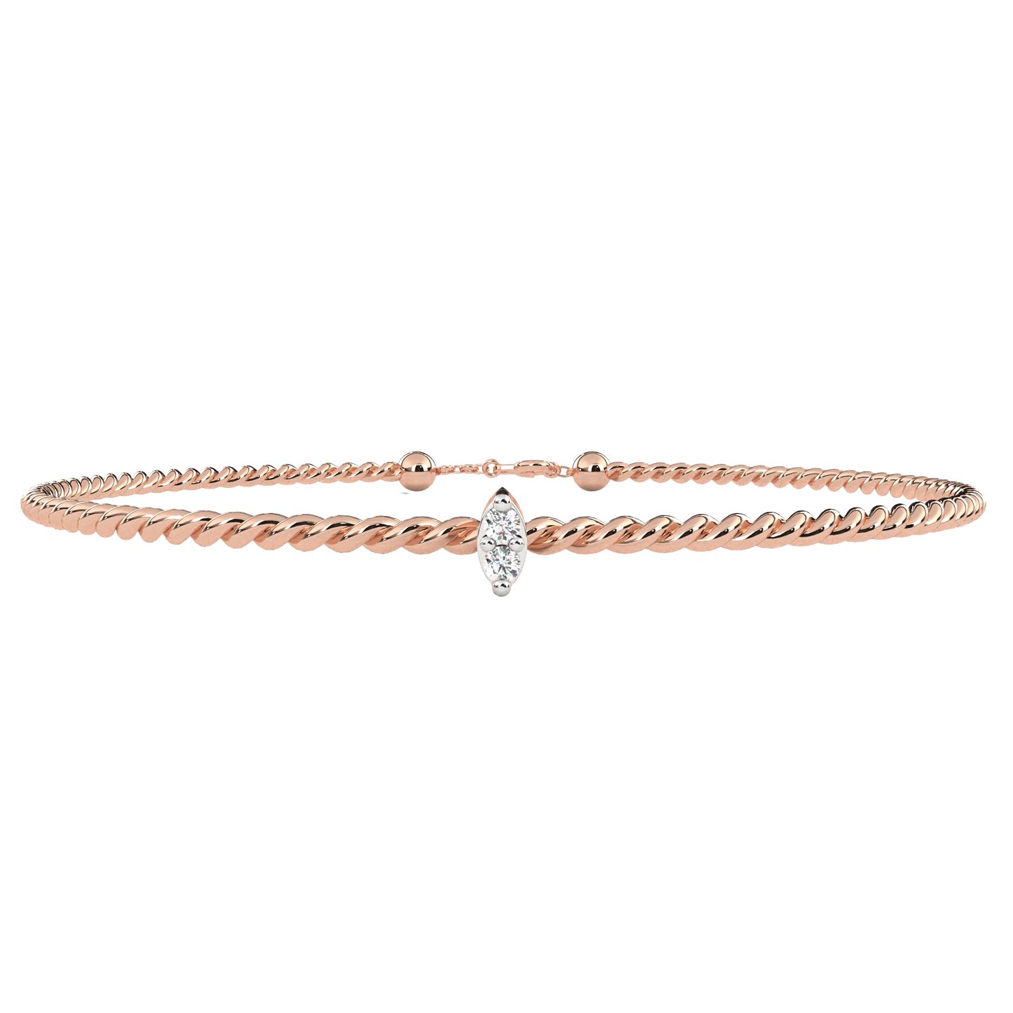twist charm lab grown diamond bracelet