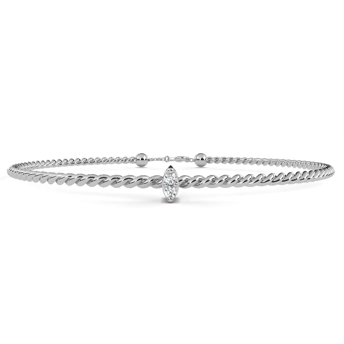 twist charm lab grown diamond bracelet