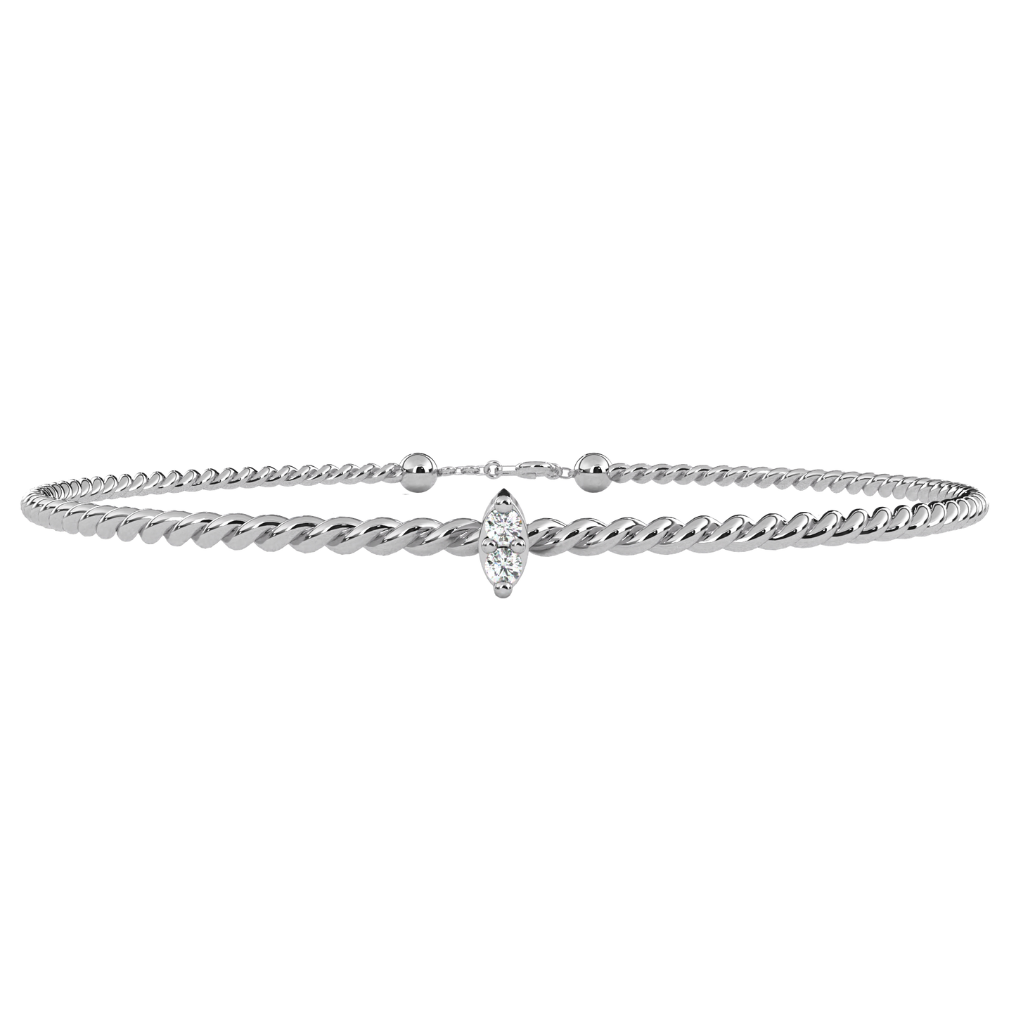 twist charm lab grown diamond bracelet