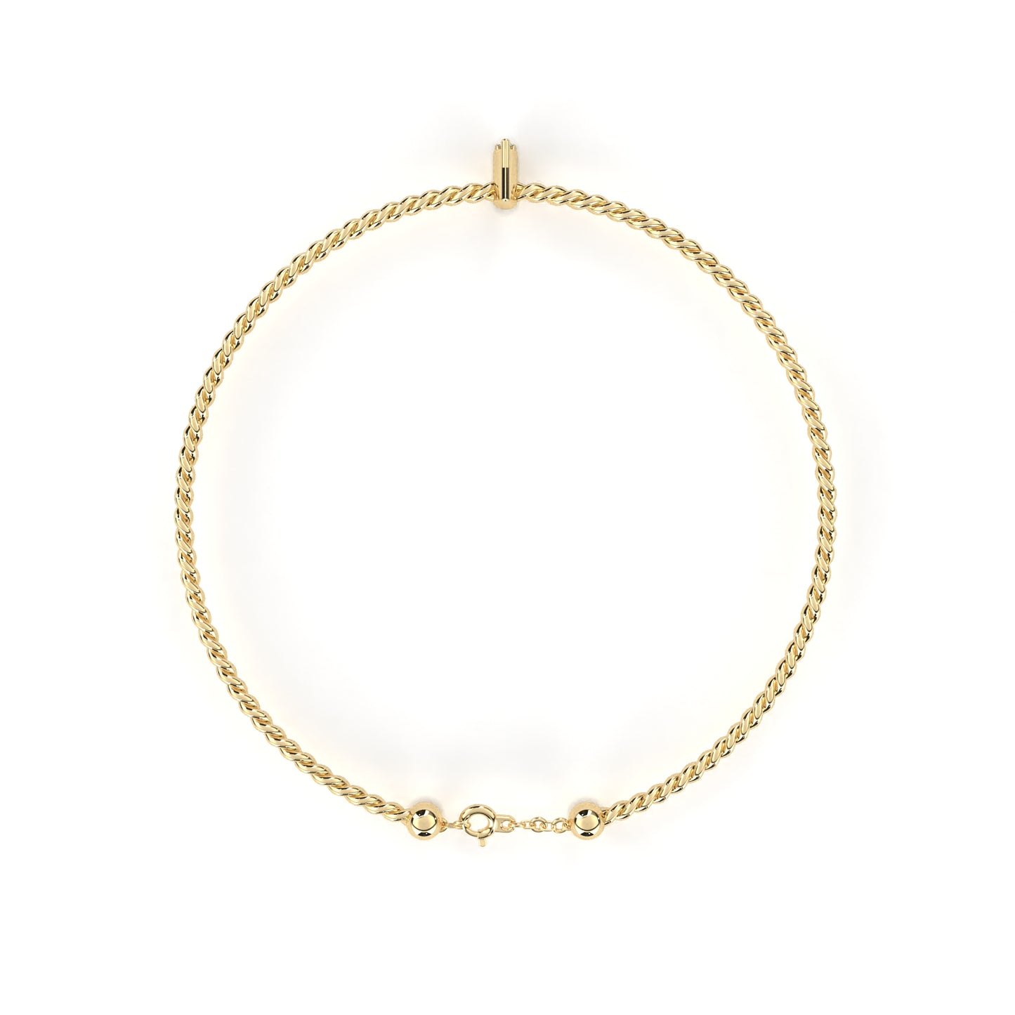 twist charm lab grown diamond bracelet