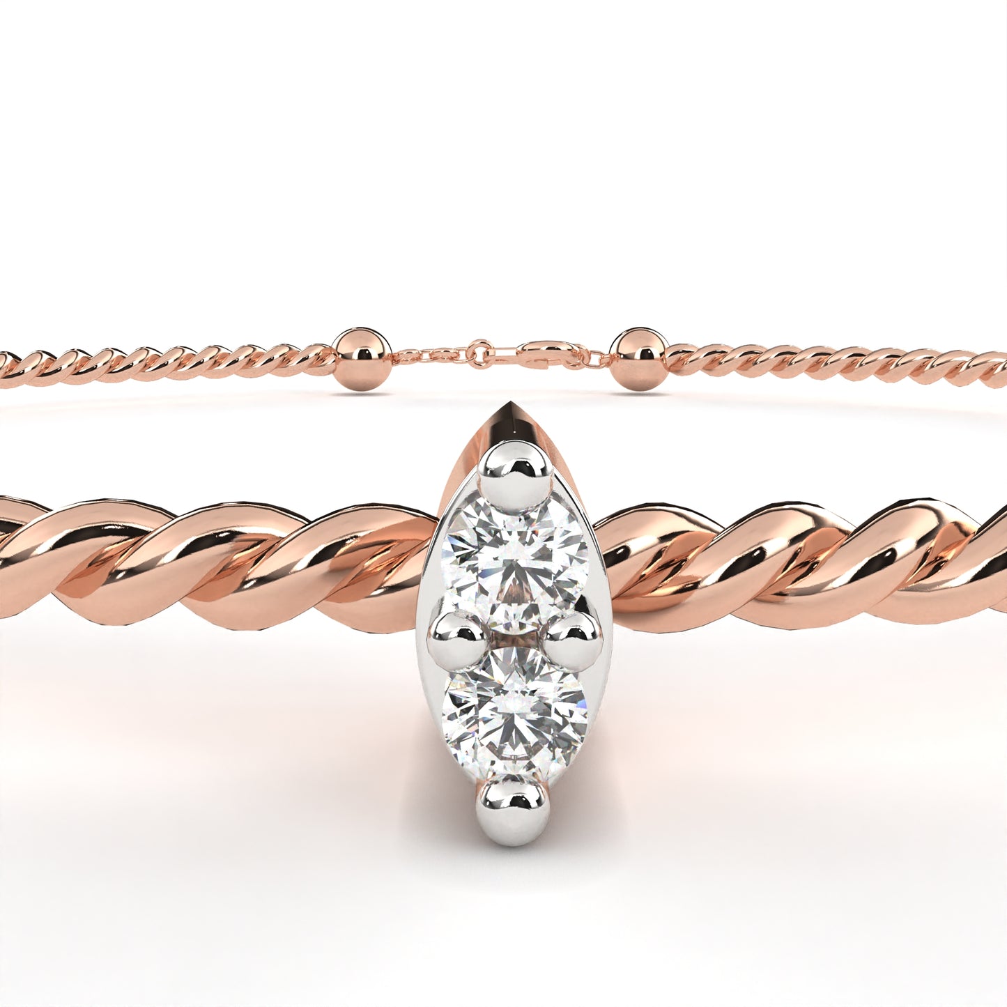 twist charm lab grown diamond bracelet