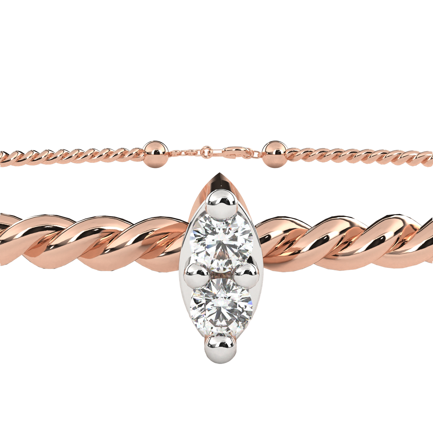 twist charm lab grown diamond bracelet