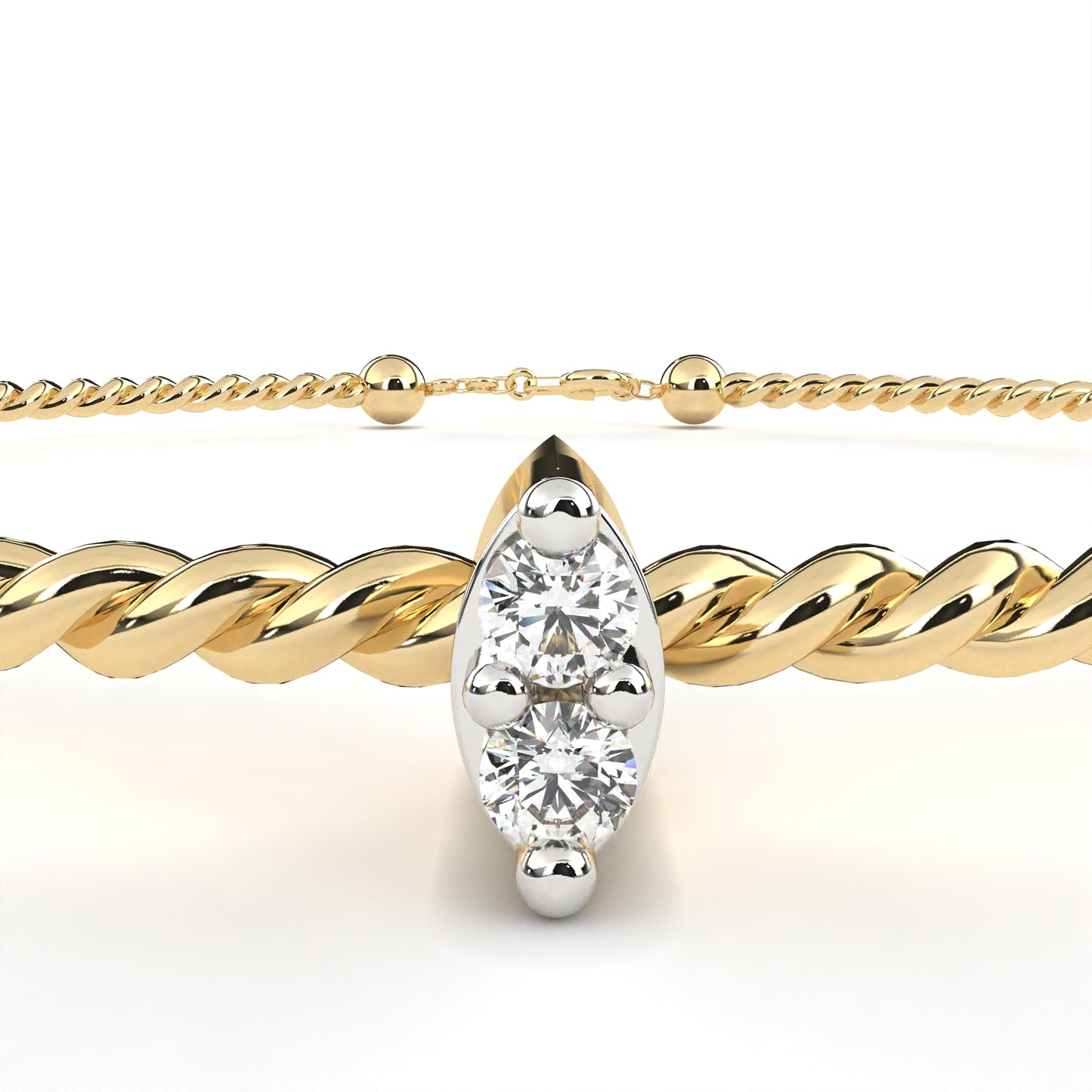 twist charm lab grown diamond bracelet