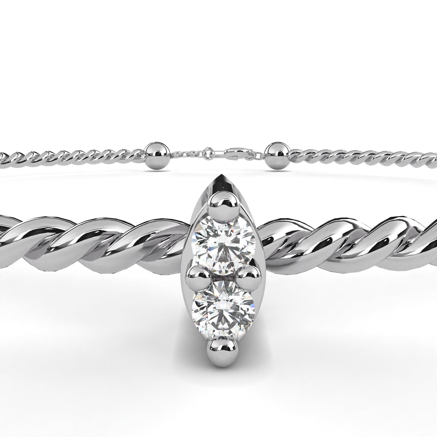 twist charm lab grown diamond bracelet