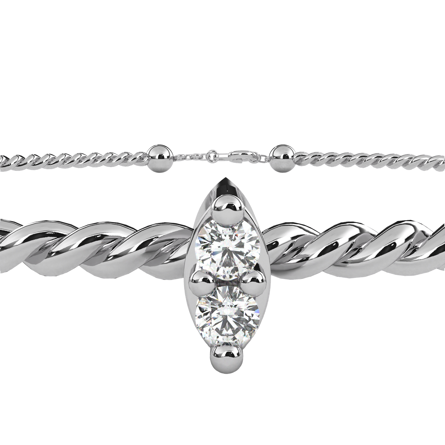 twist charm lab grown diamond bracelet