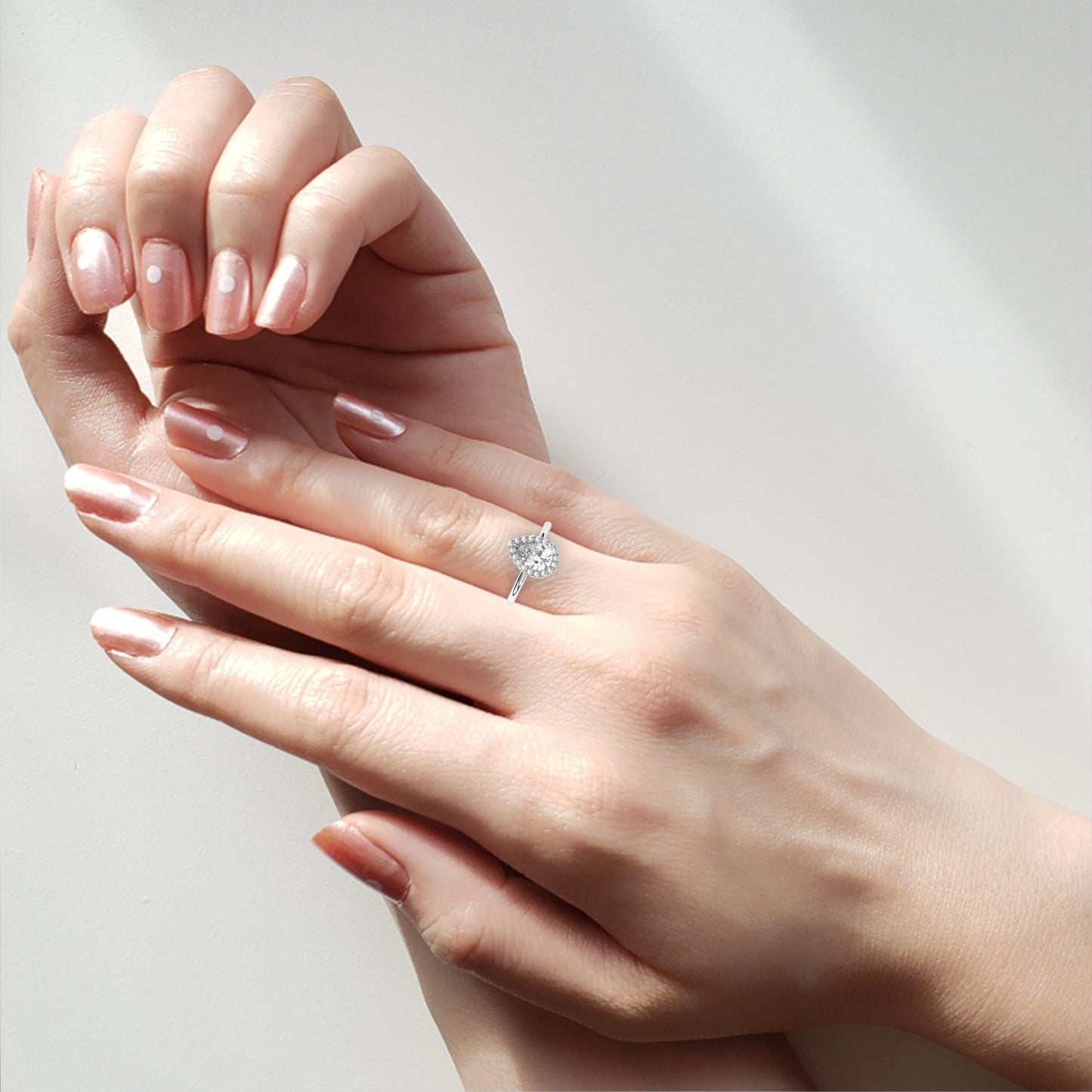 auralia pear lab grown diamond ring