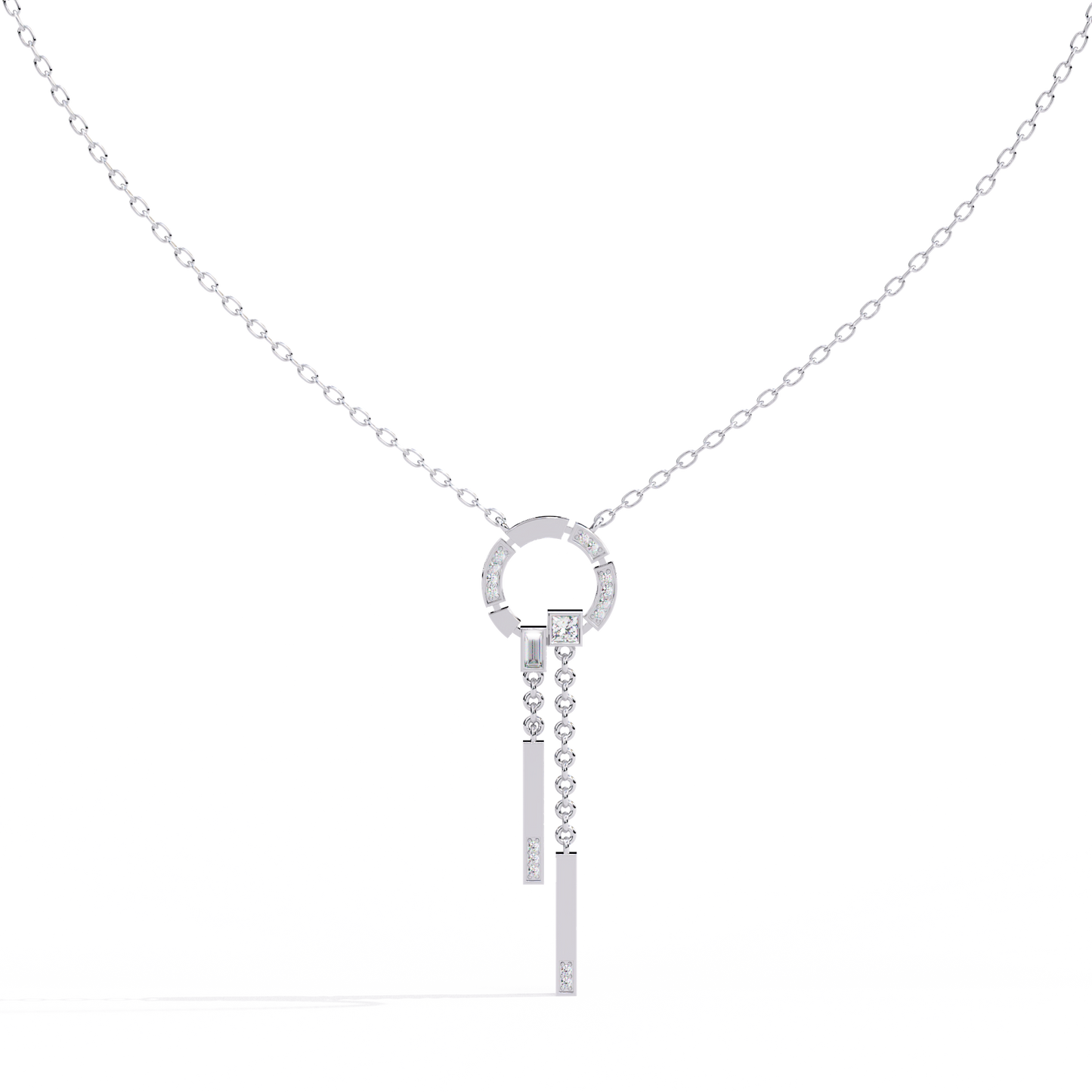arcadia geometric chain bar lab grown diamond necklace